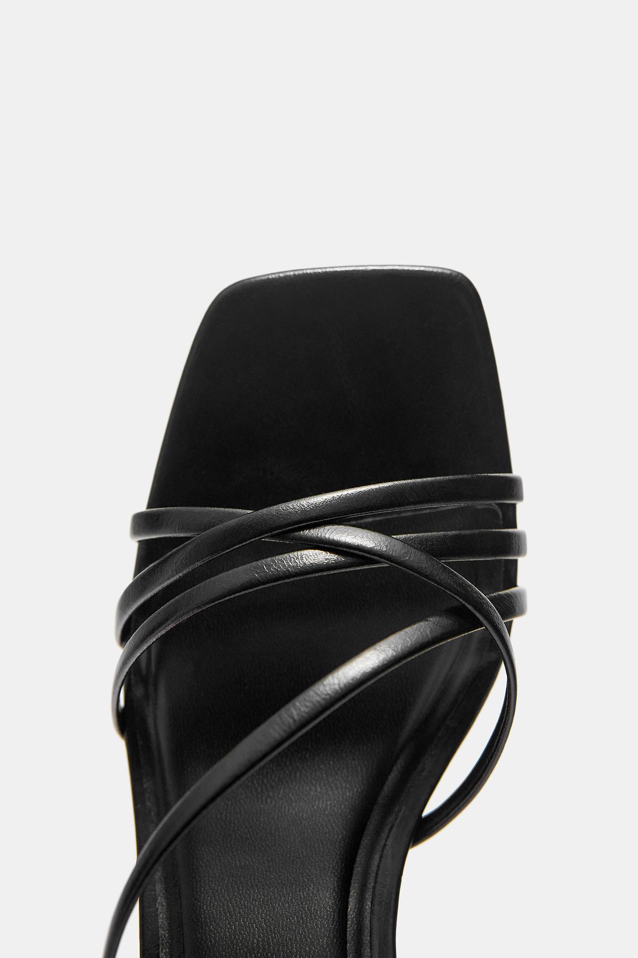 Strappy high-heel sandals — Black