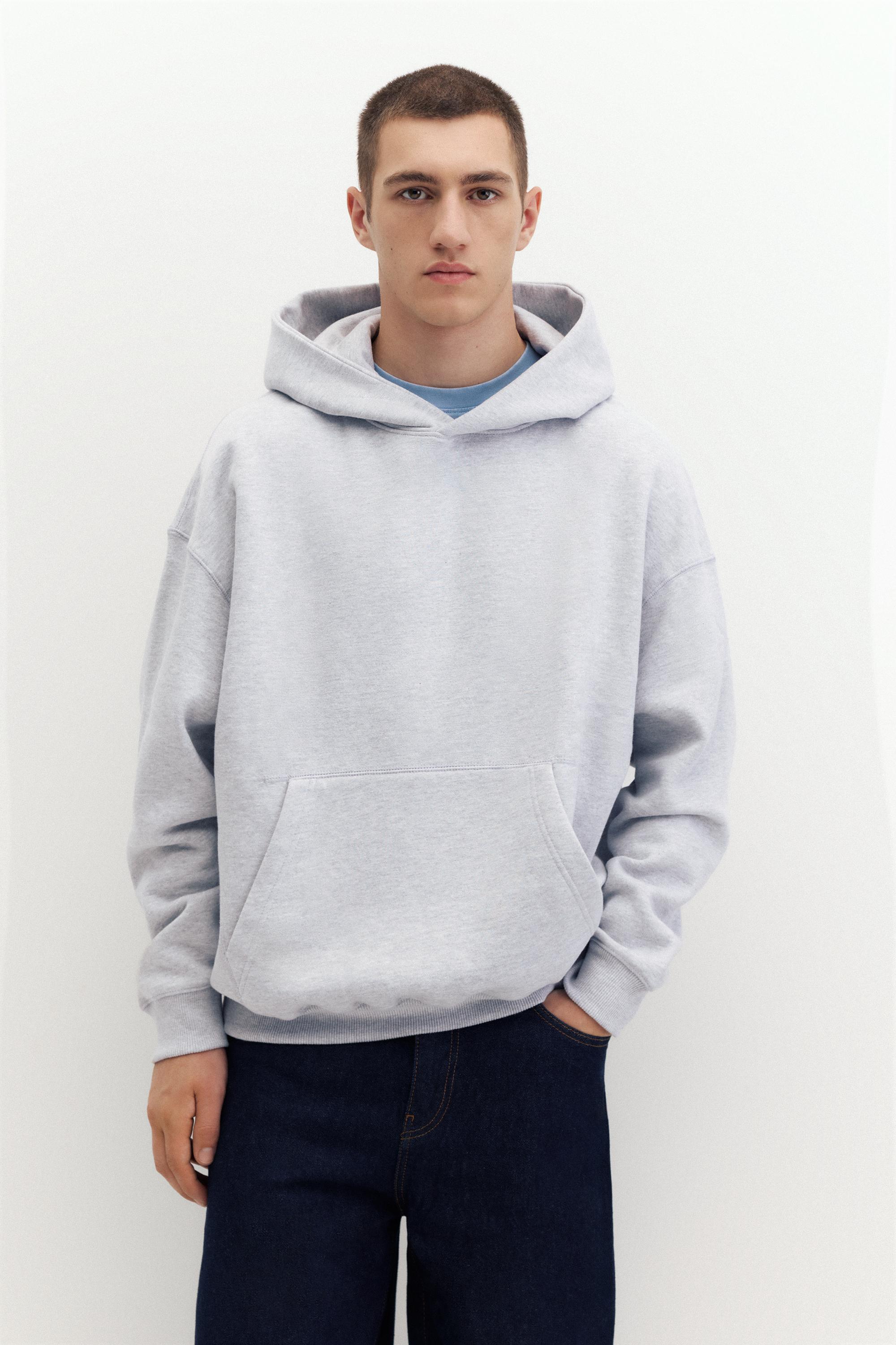 Boxy fit hoodie — Pale marl