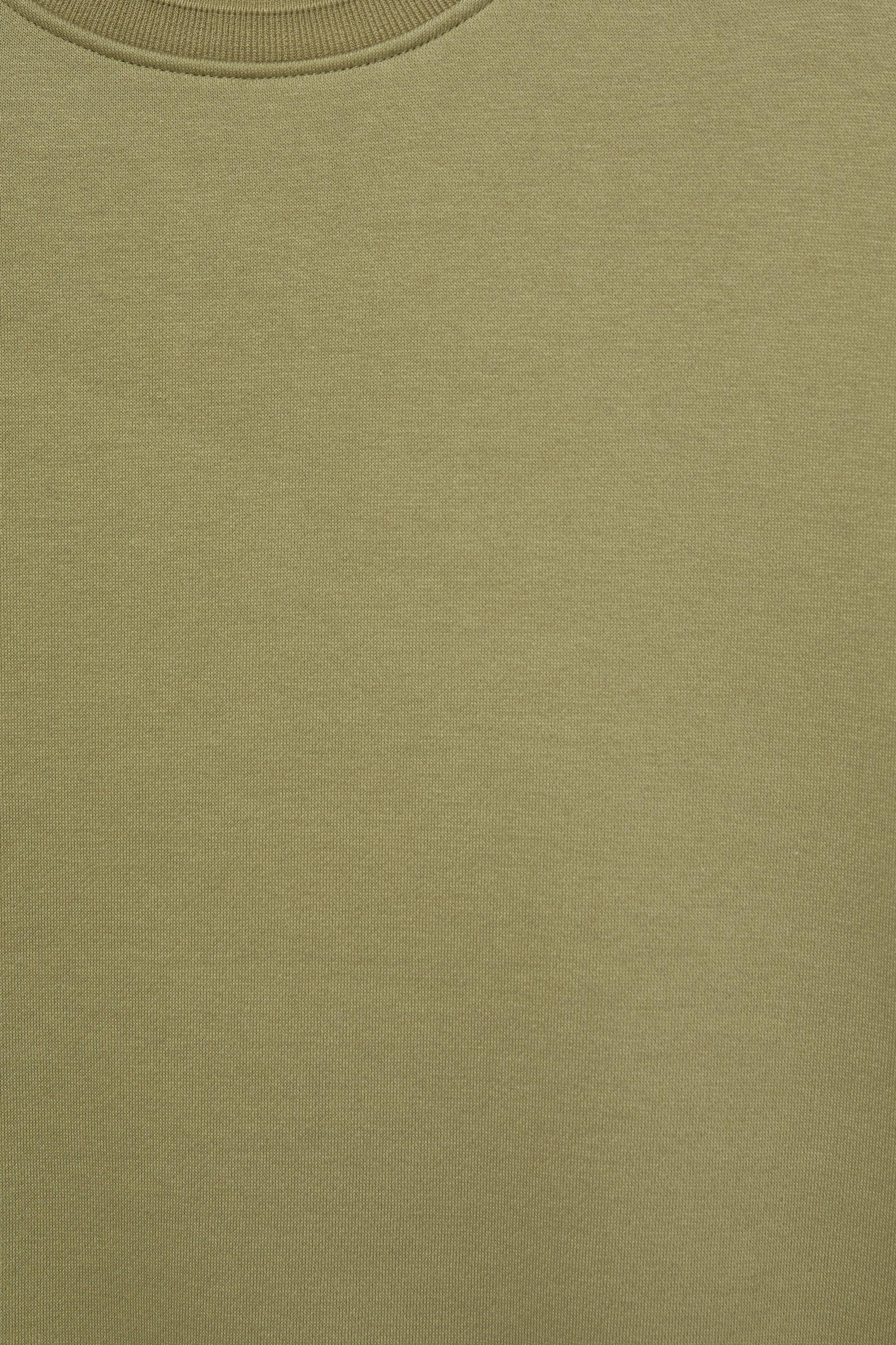Relaxed fit round neck sweatshirt — Olive