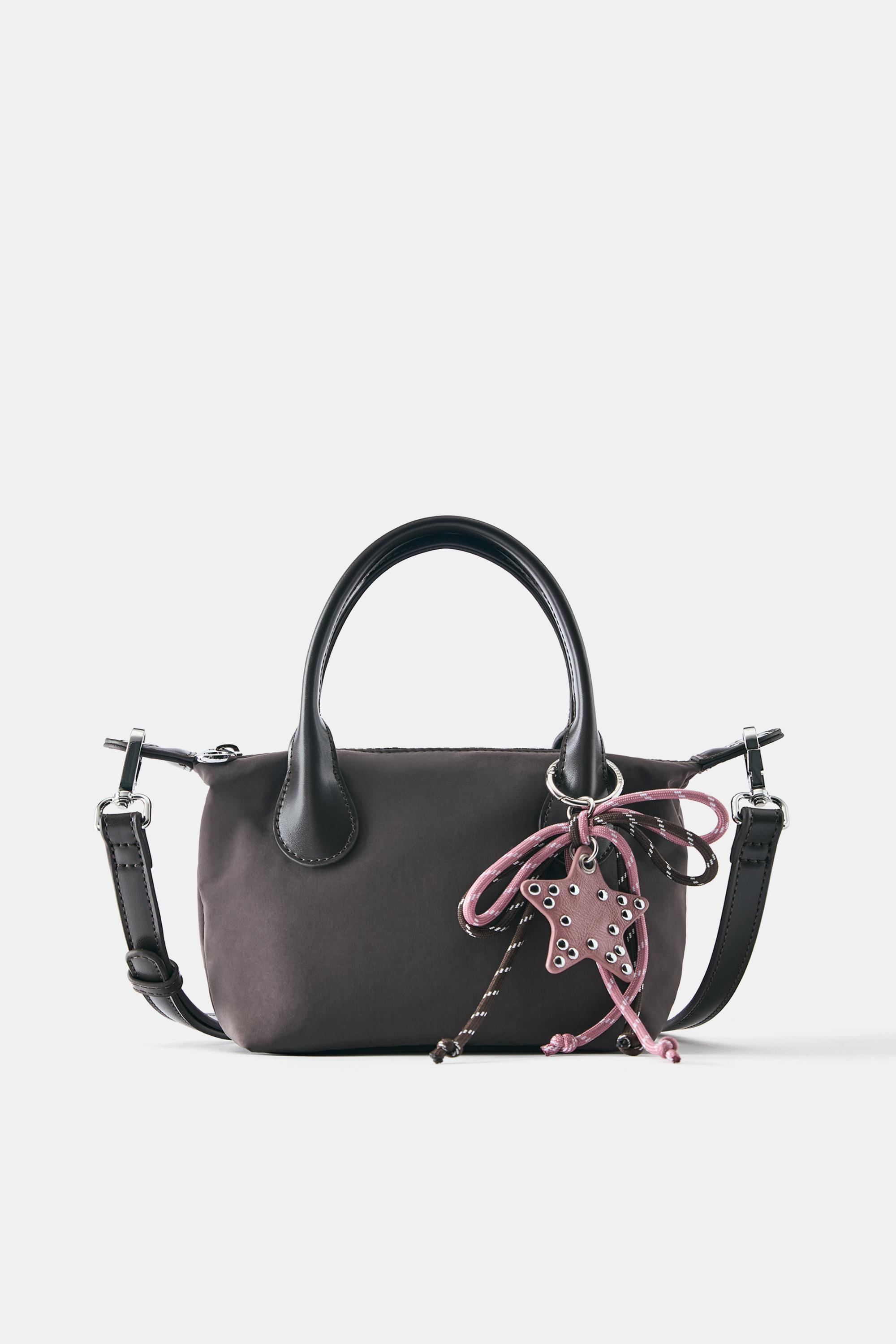 Embellished nylon crossbody bag — Brown