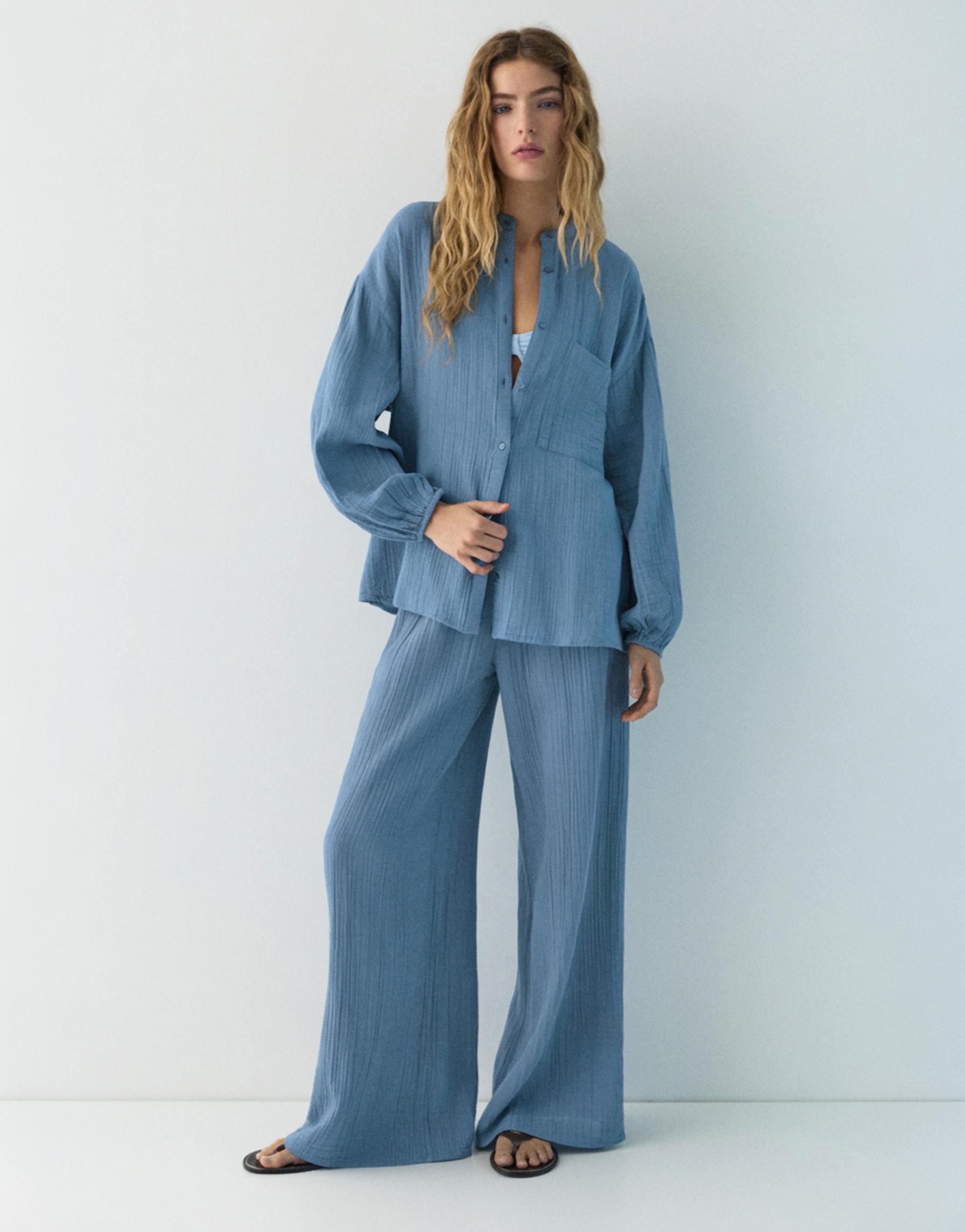 Hakim yaka Şile bezi gömlek - Görsel 26