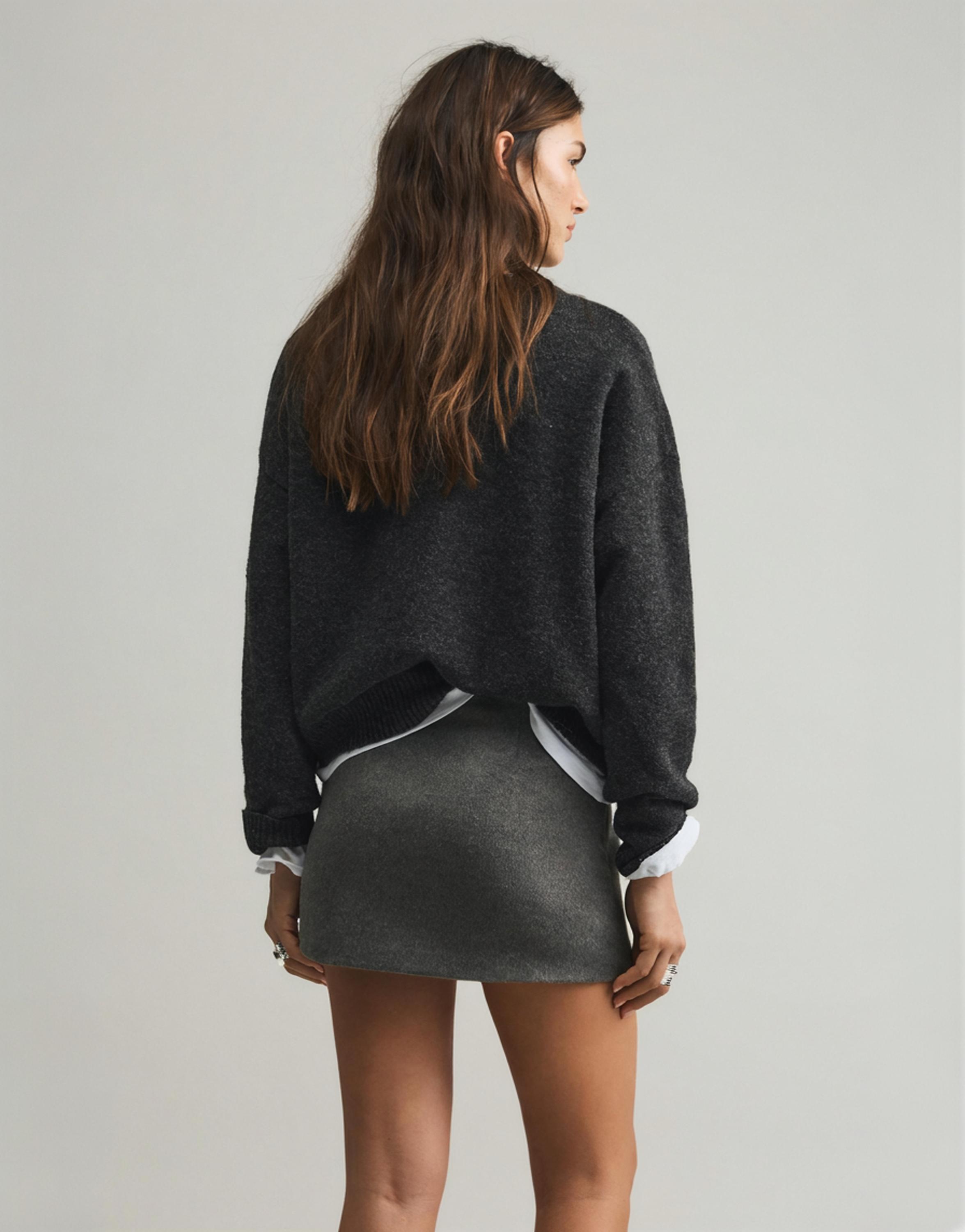 Soft mini skirt — Mole brown