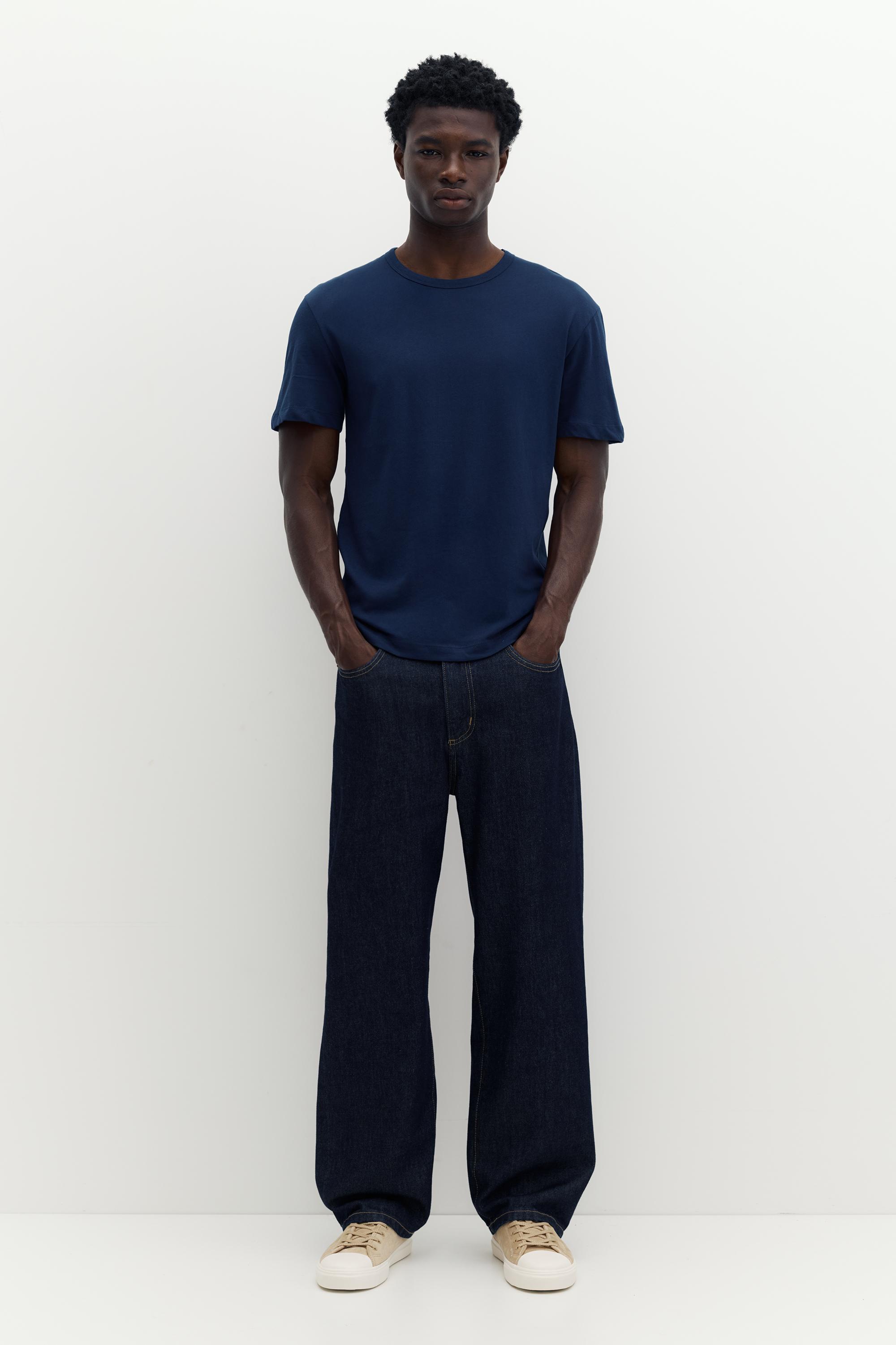 Slim fit basic T-shirt — Navy