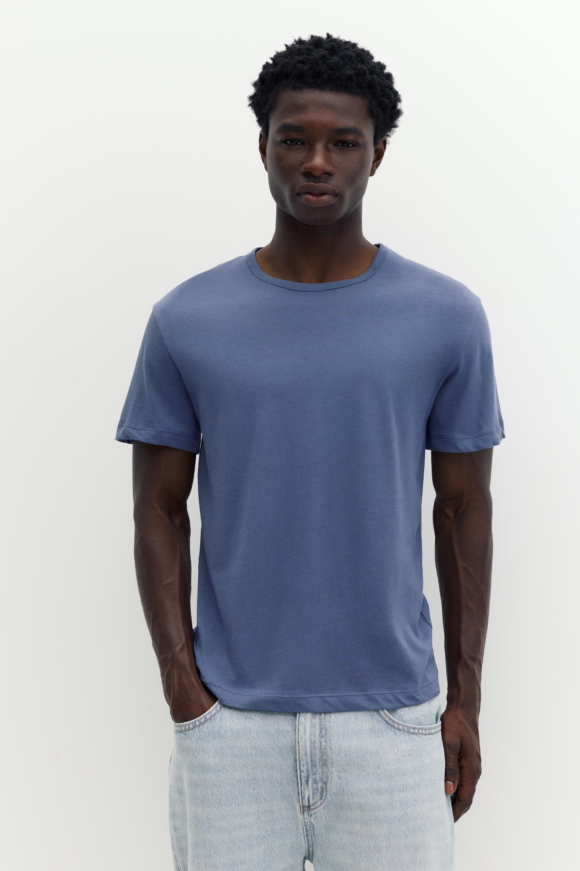 Slim fit basic T-shirt — Blue