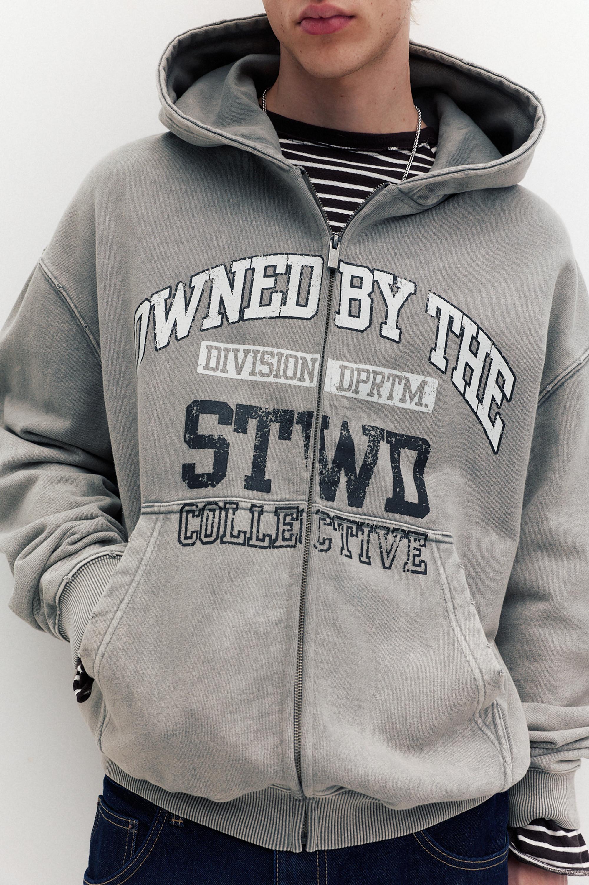 STWD fermuarlı kapüşonlu sweatshirt - Görsel 19