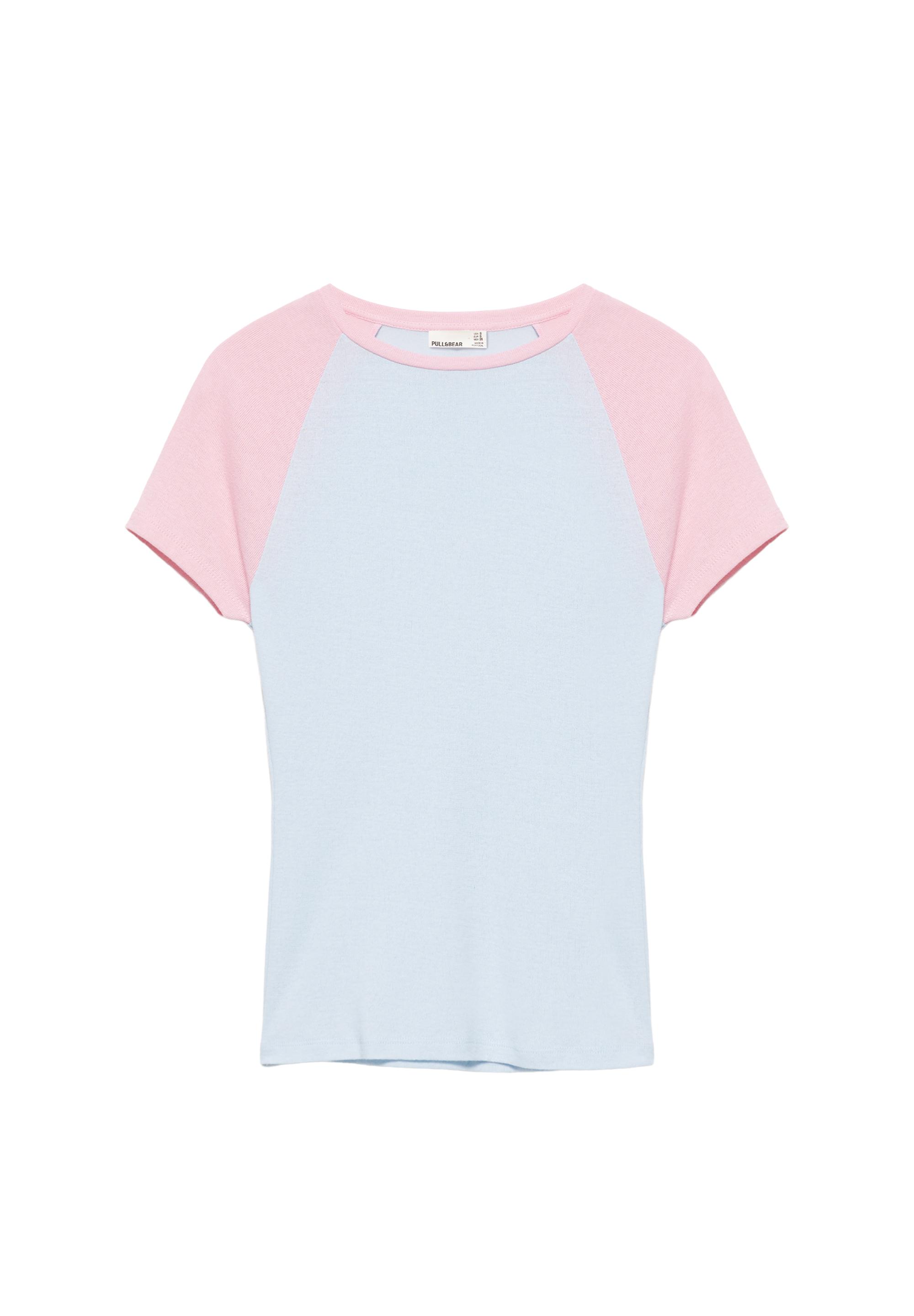 Contrast raglan sleeve T-shirt — Pastel blue