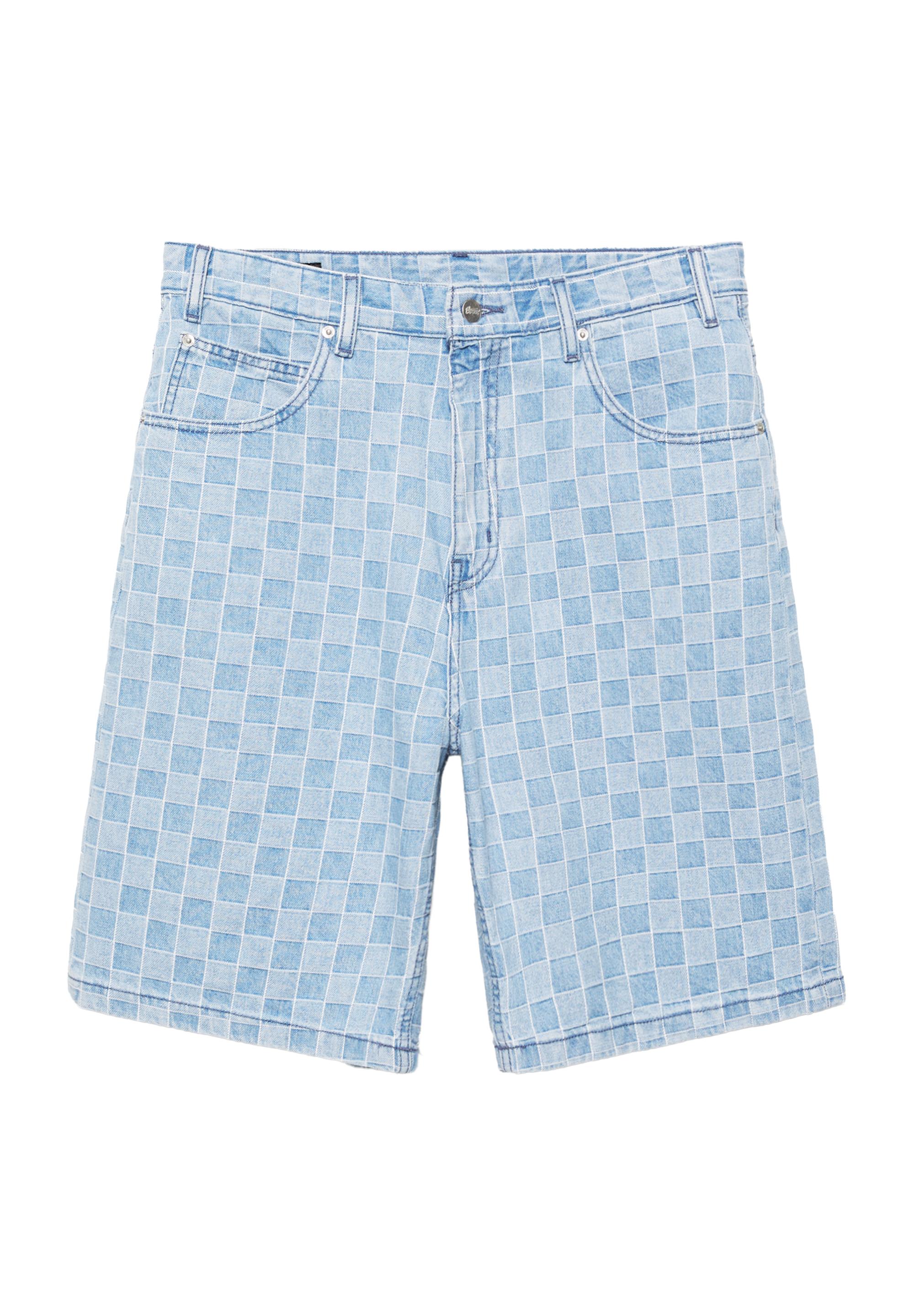 Kareli denim bermuda - Görsel 5