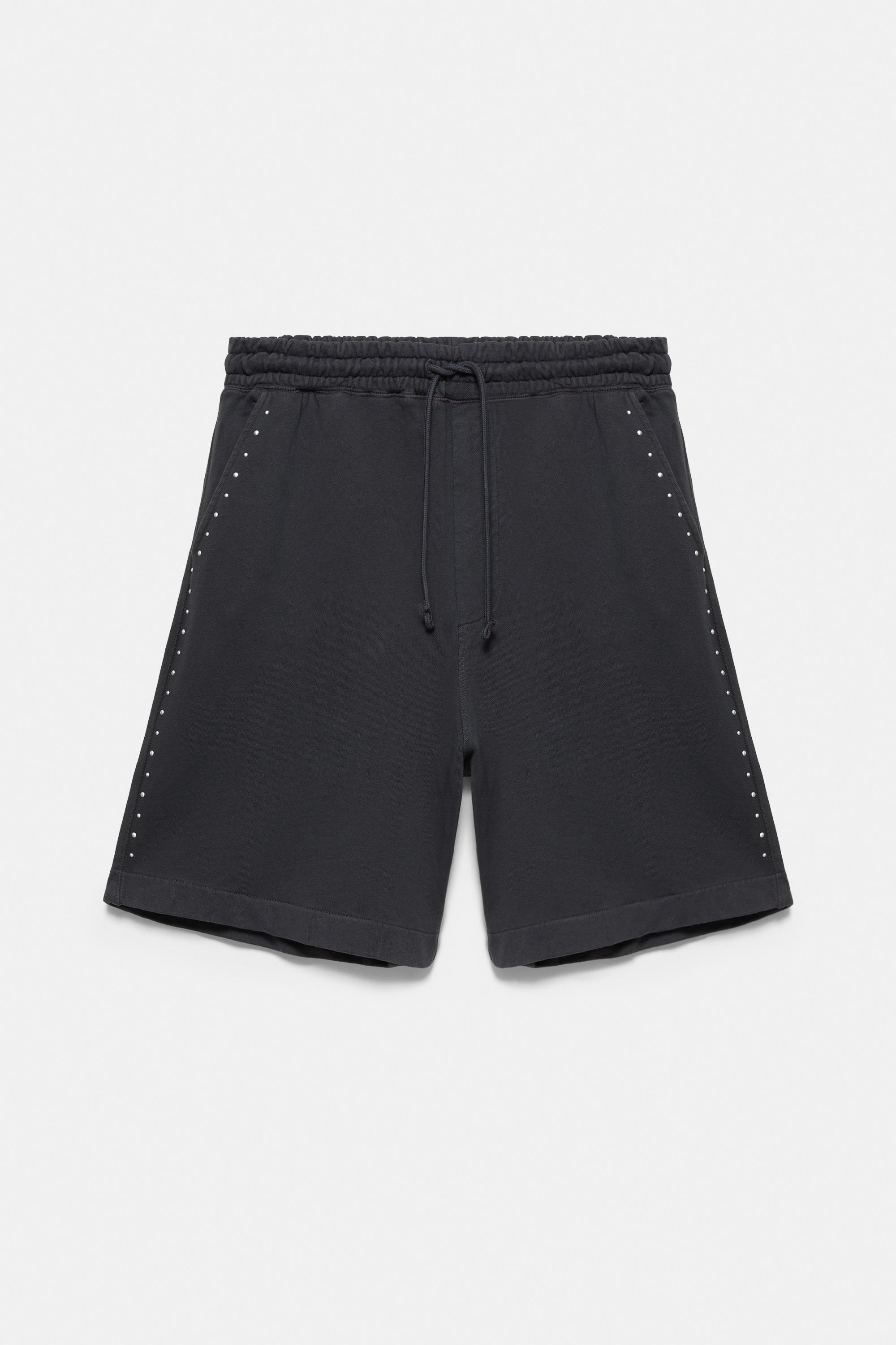 Studded jogging Bermuda shorts — Anthracite grey