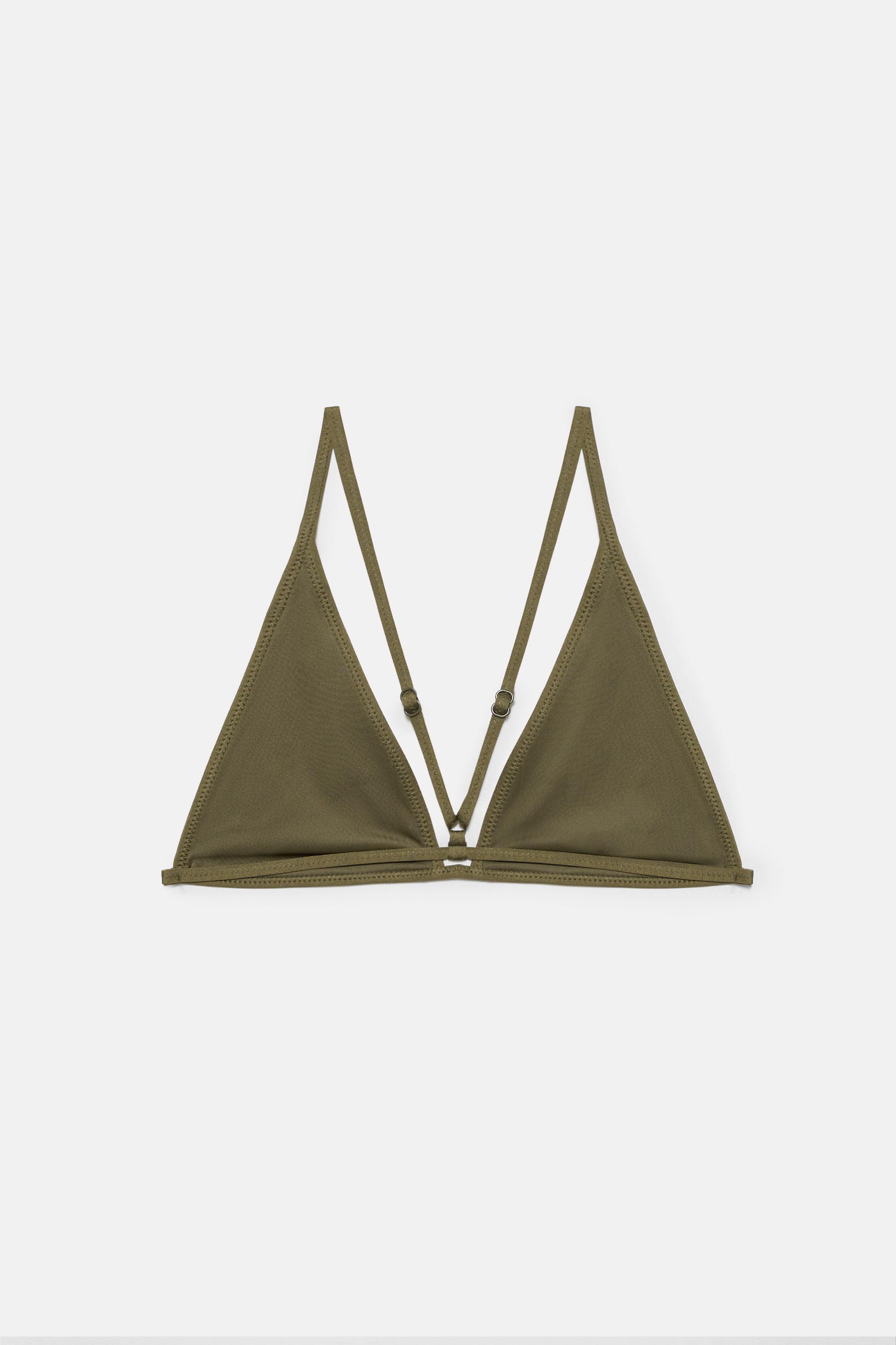 Adjustable strap bikini top — Olive