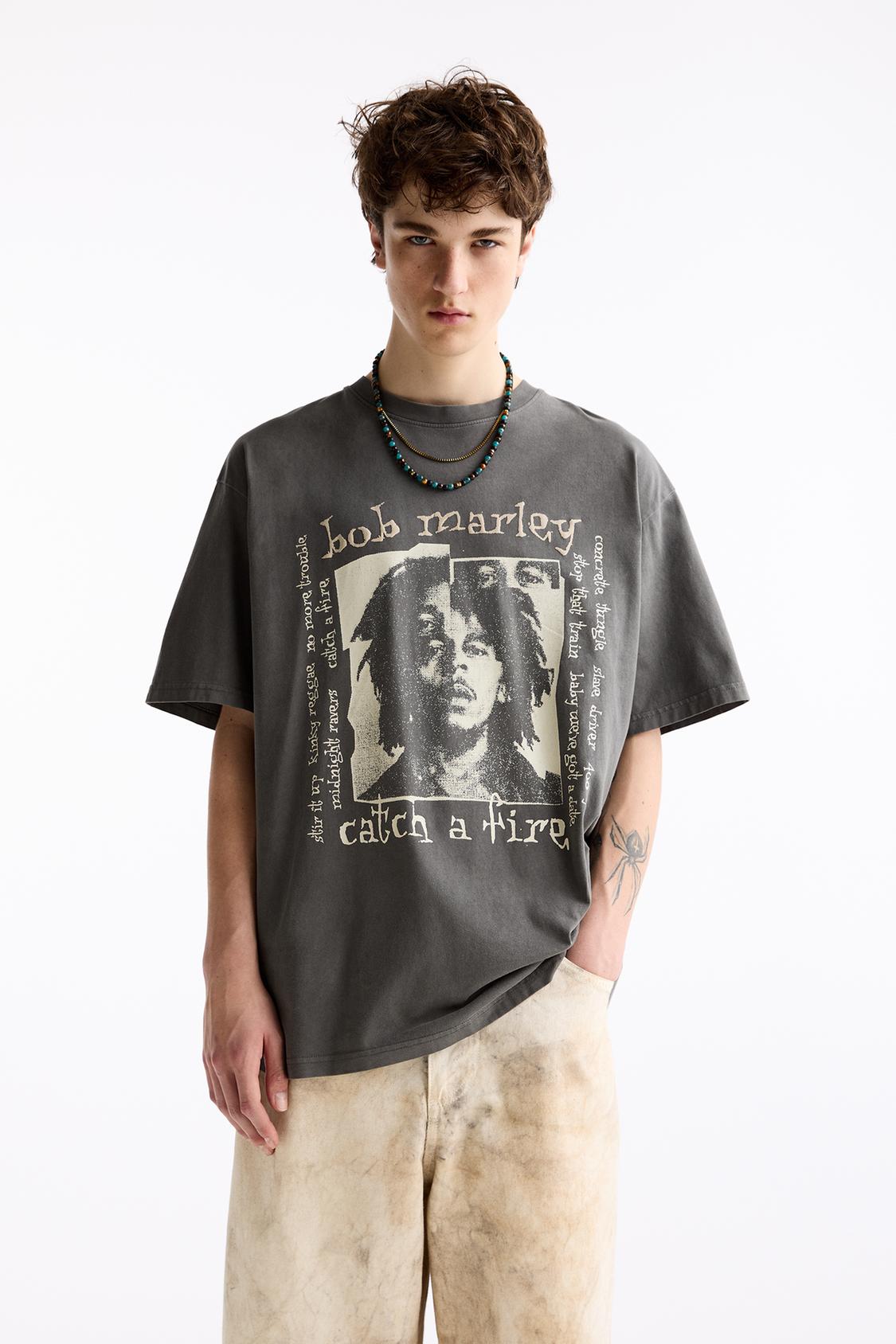 Washed Bob Marley T-shirt - pull&bear