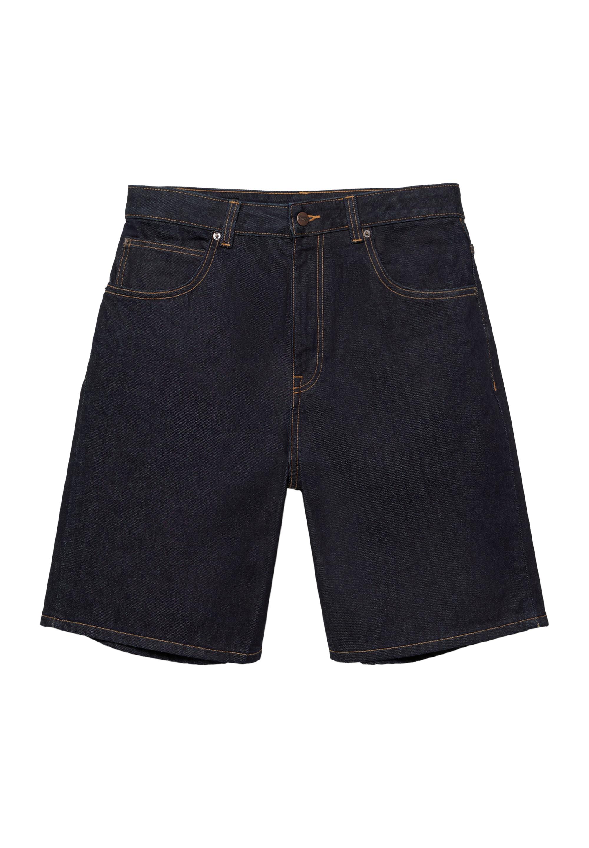 Baggy relaxed fit denim Bermuda shorts — Navy