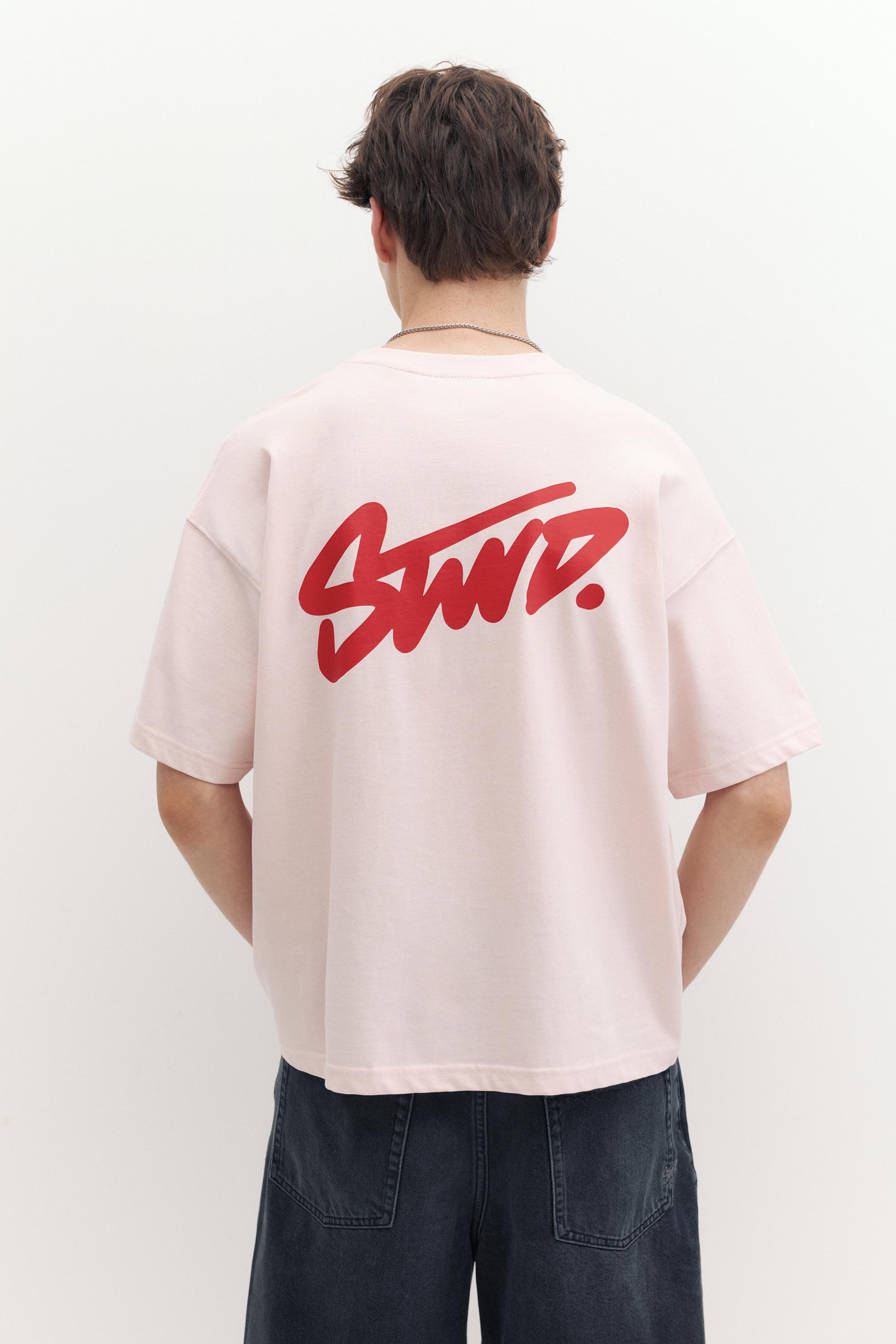 STWD logo boxy T-shirt — Pink
