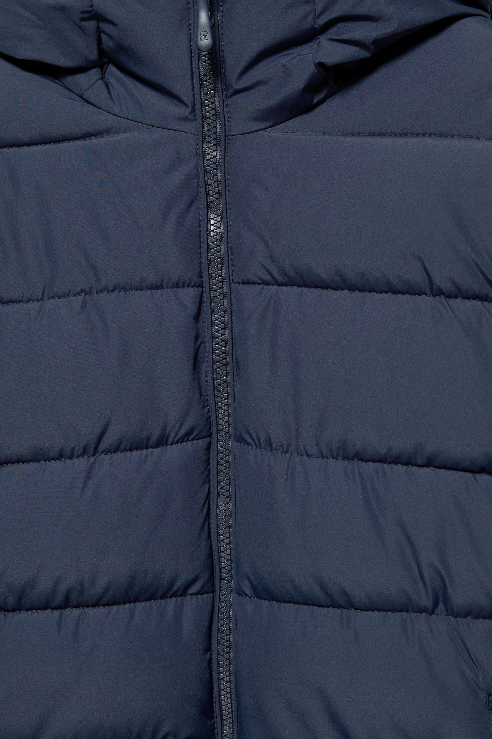 Puffer jacket with hood — Dark blue