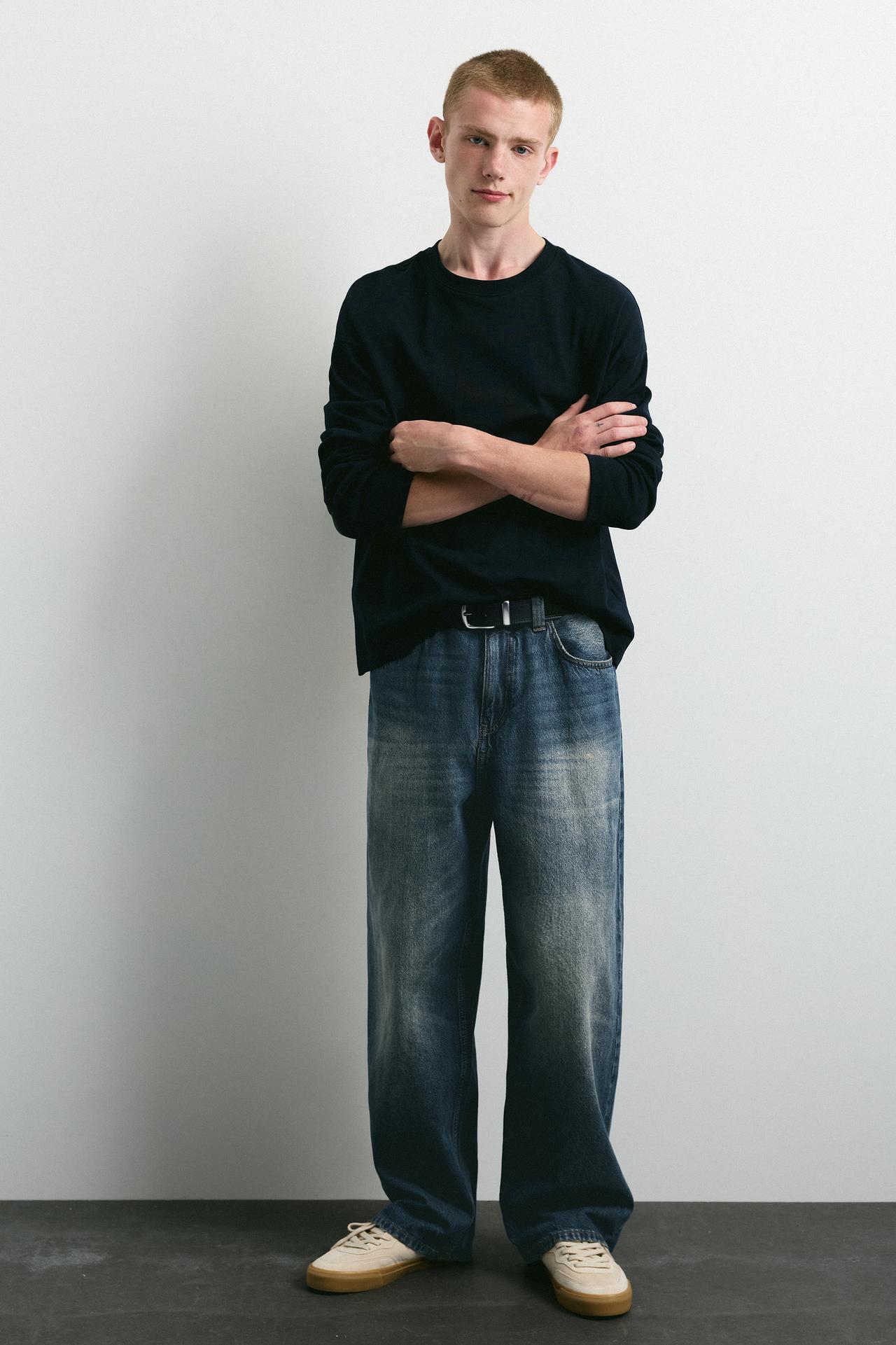 Baggy relaxed fit jeans — Neon blue