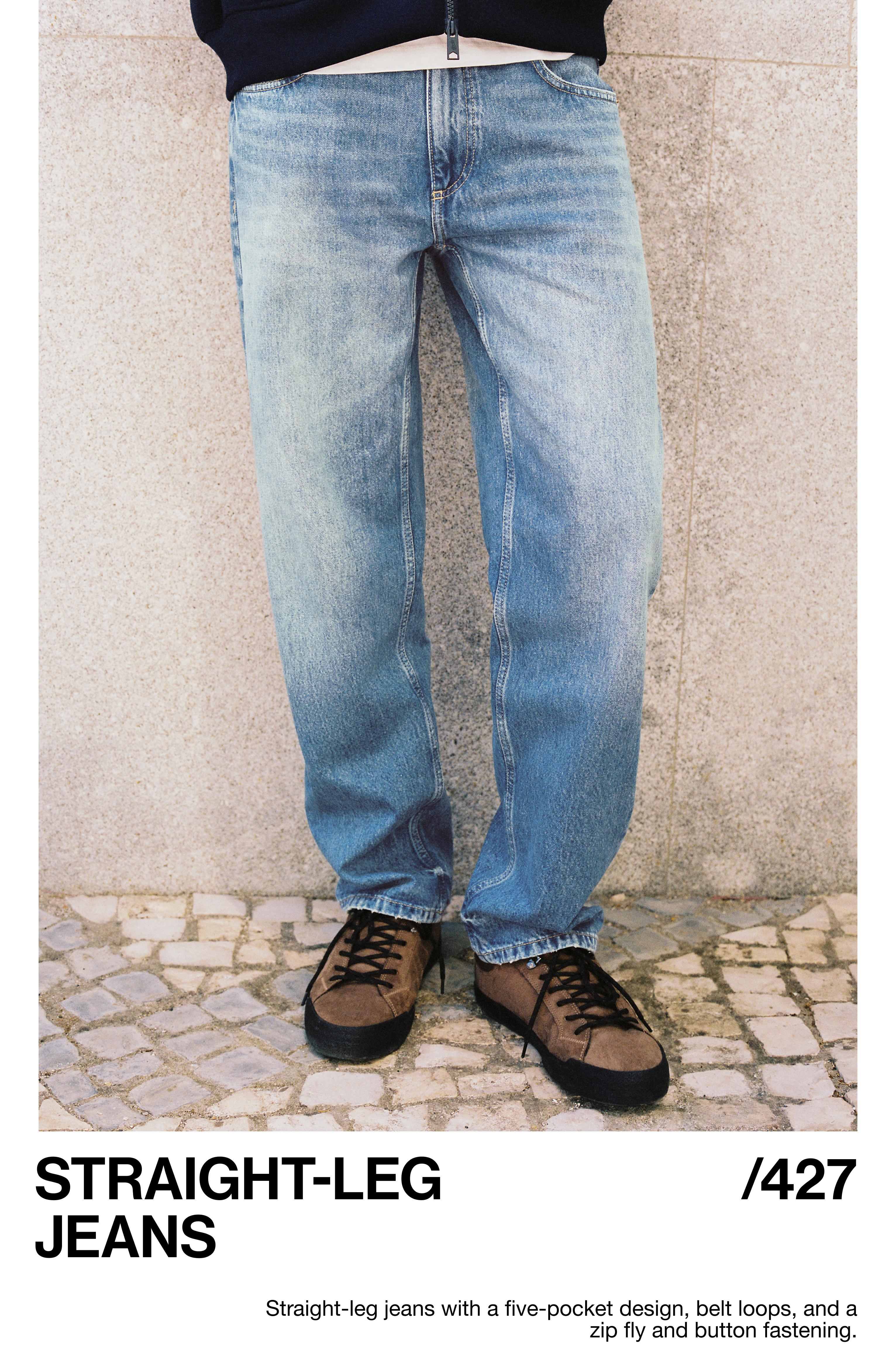 Straight-leg jeans — Medium blue
