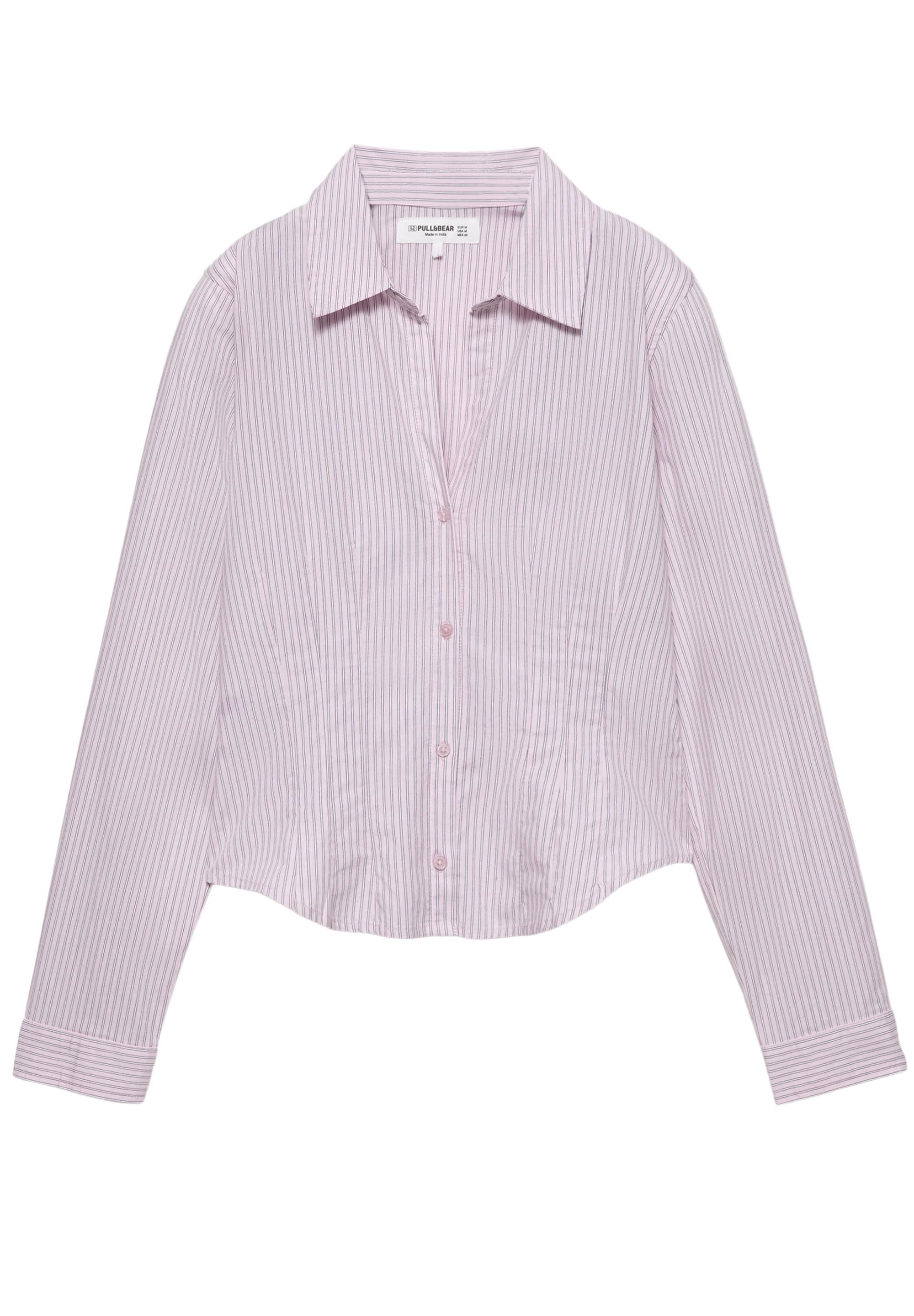 Poplin yırtmaçlı dar kesim gömlek