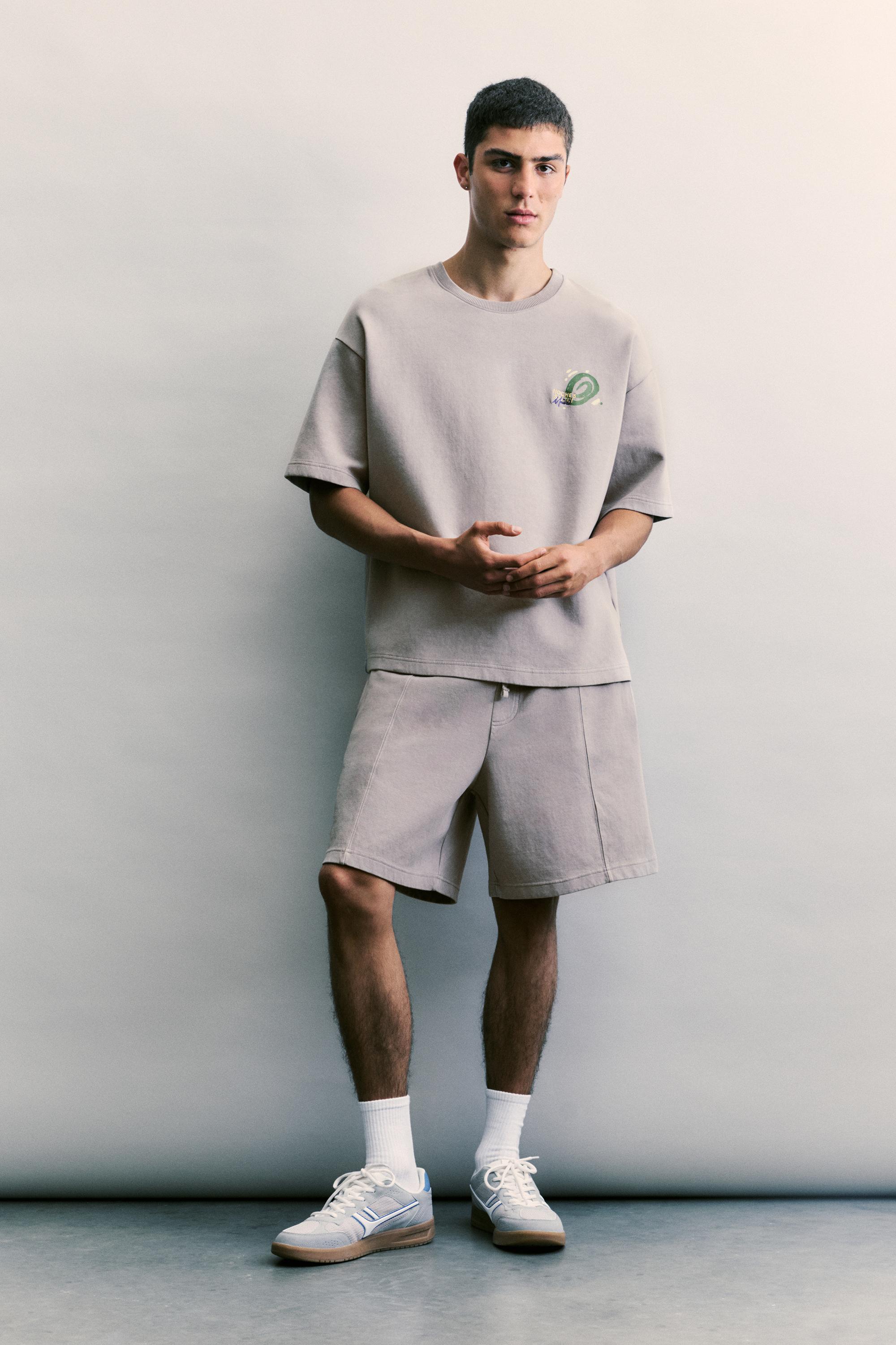 Interlock jogger Bermuda shorts — Grey marl