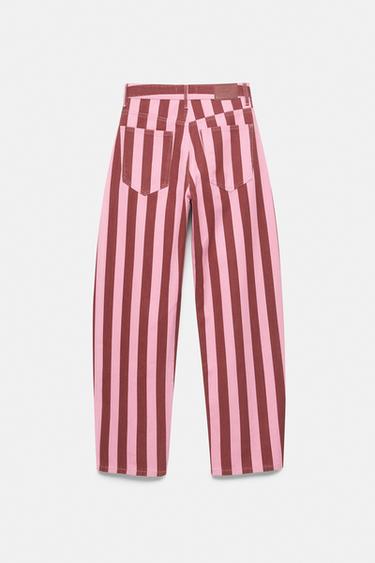 Striped barrel jeans — Pink 6