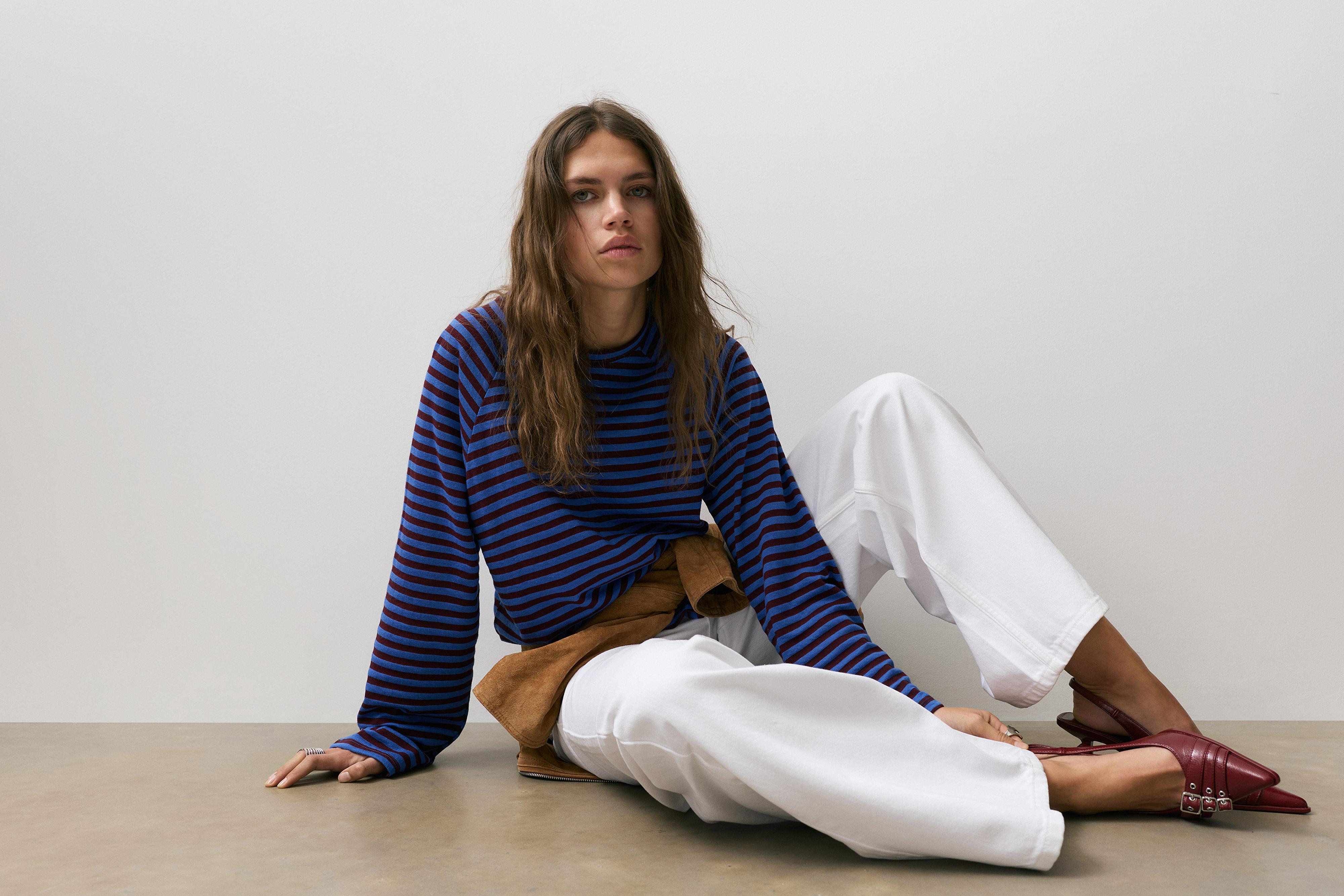 Uzun kollu çizgili tişört - Görsel 59