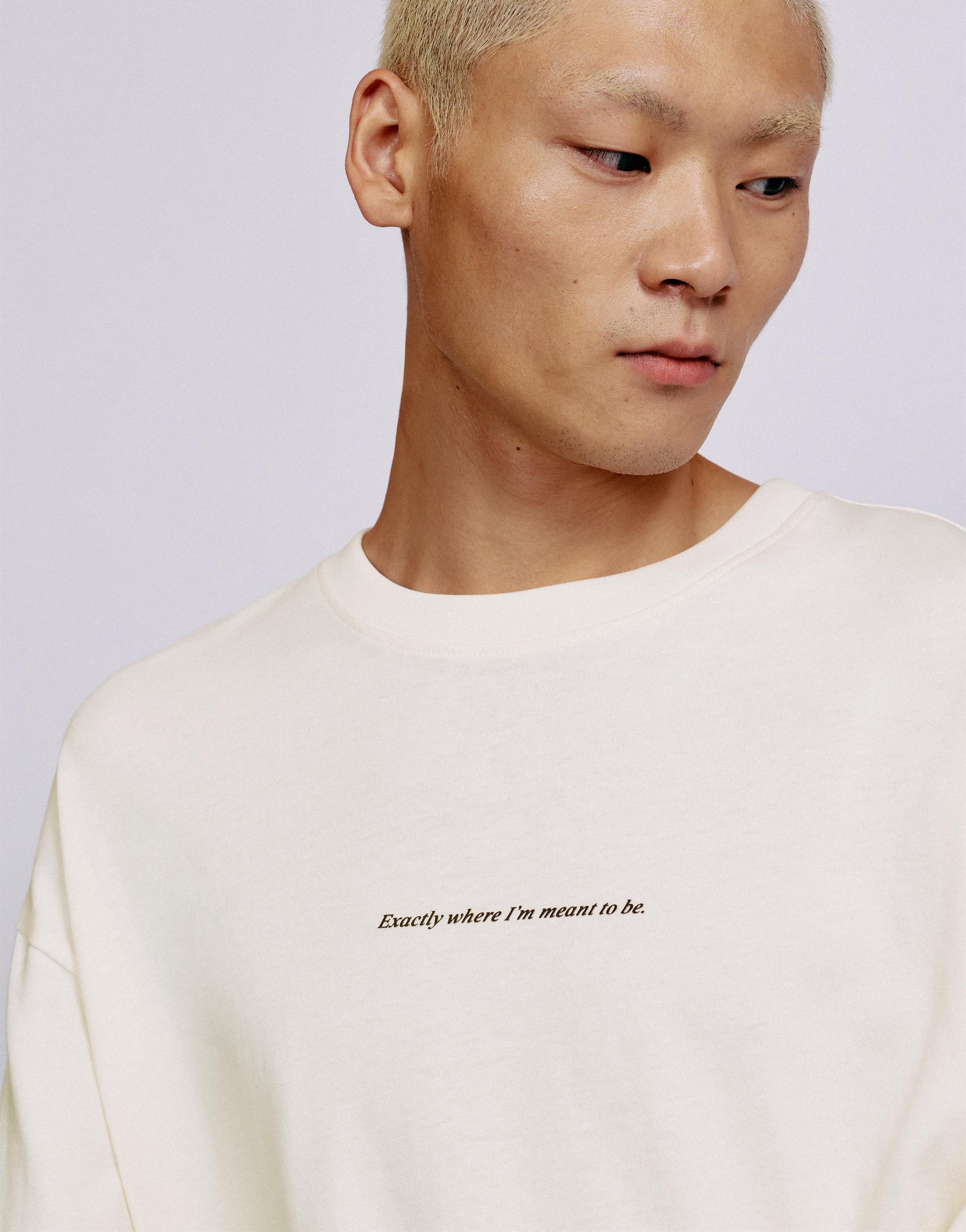 Relaxed fit slogan T-shirt — Sand