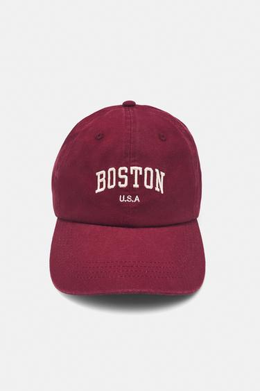 Boston embroidered cap — Maroon 1