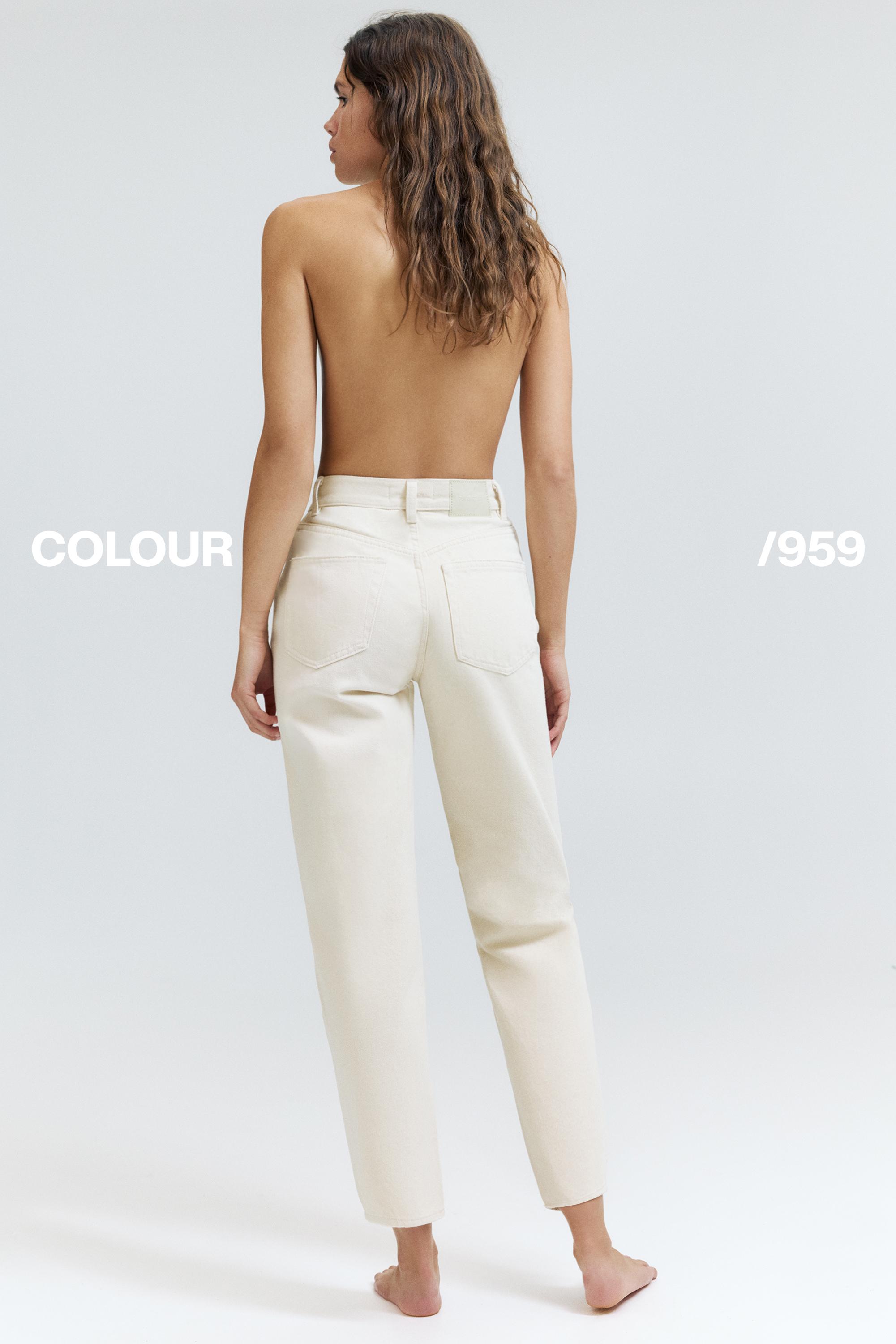 High-waist mom jeans — Pale ecru