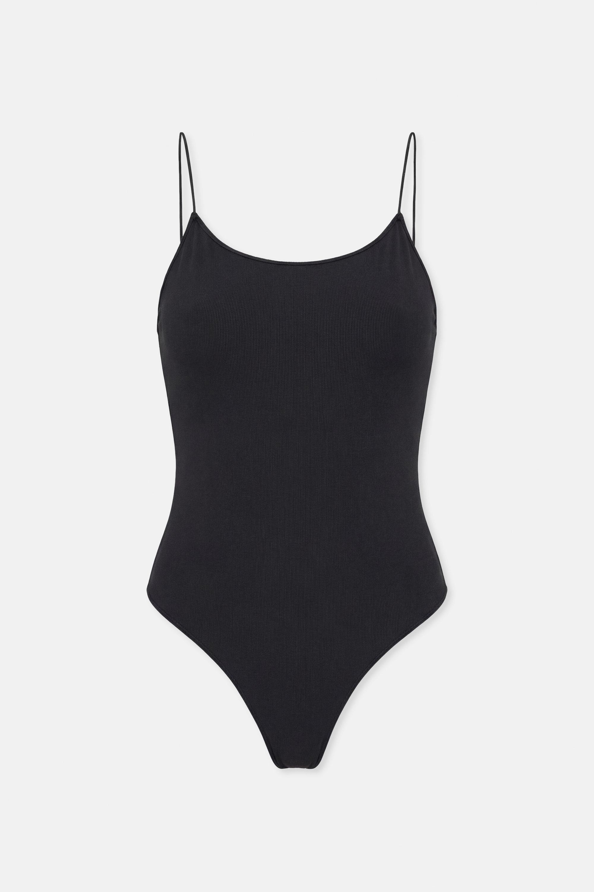 Basic strappy swimsuit — Black