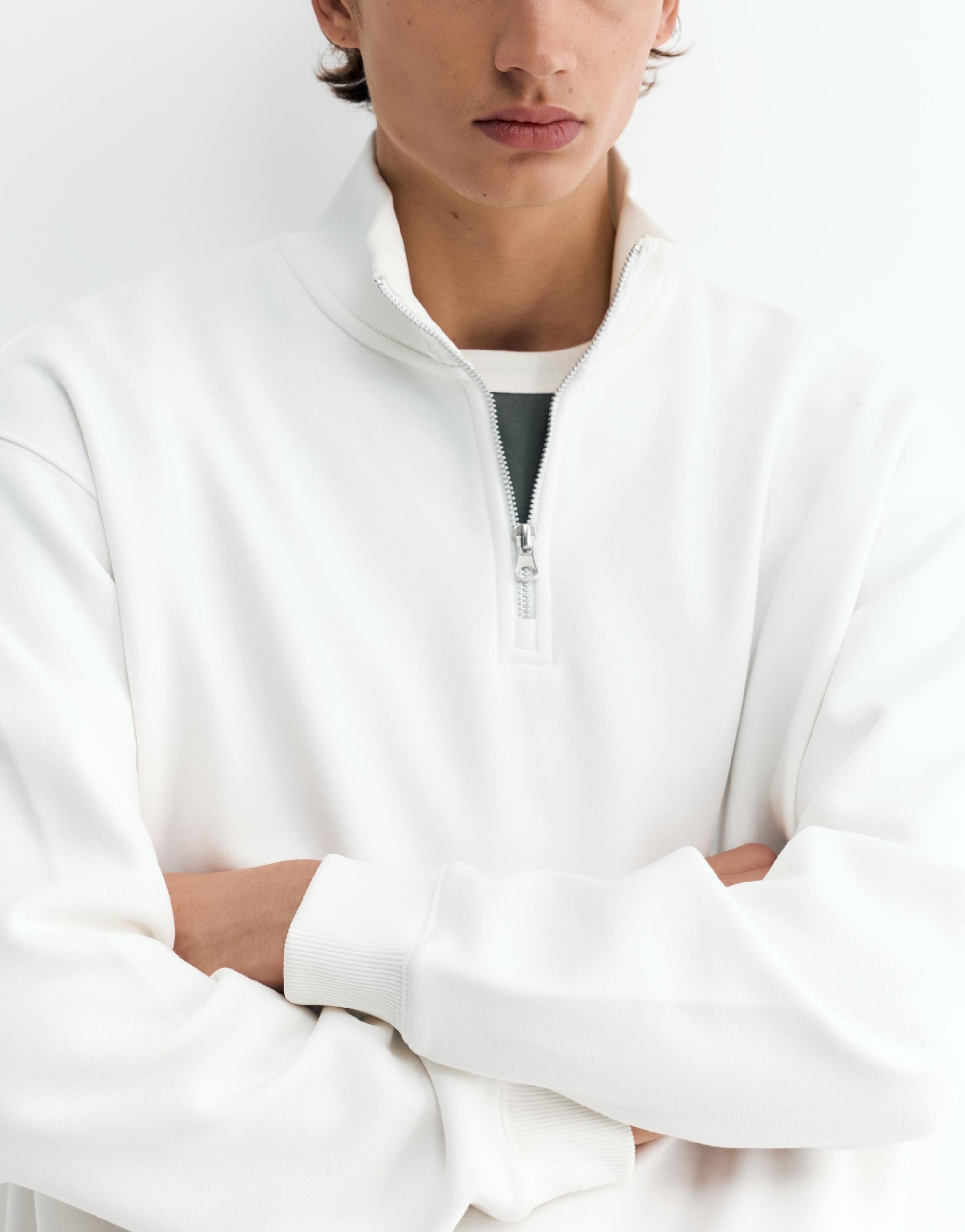 Quarter-zip sweatshirt — Off white