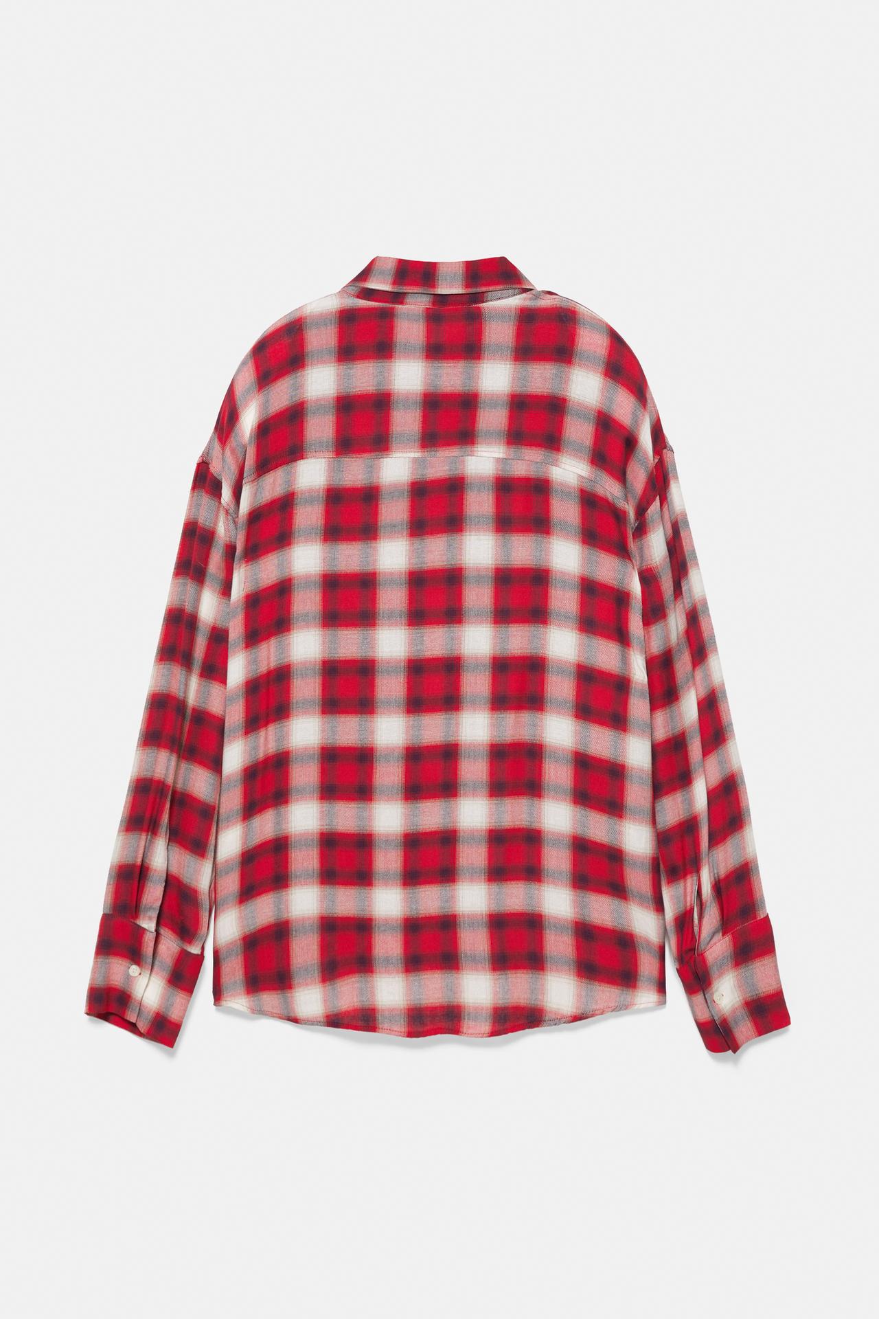Long sleeve check shirt — White/Red