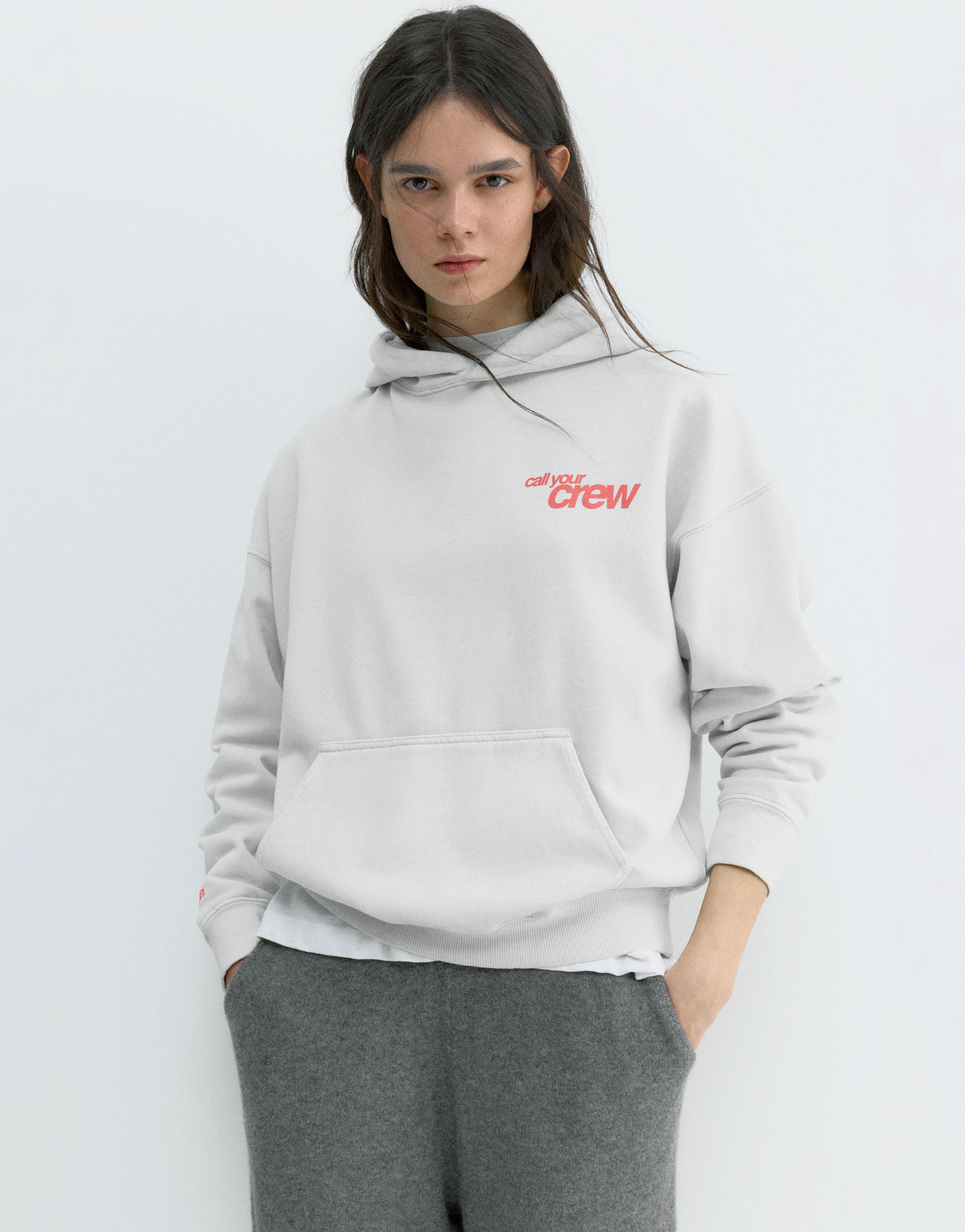 Kapüşonlu crew studios sweatshirt - Görsel 15