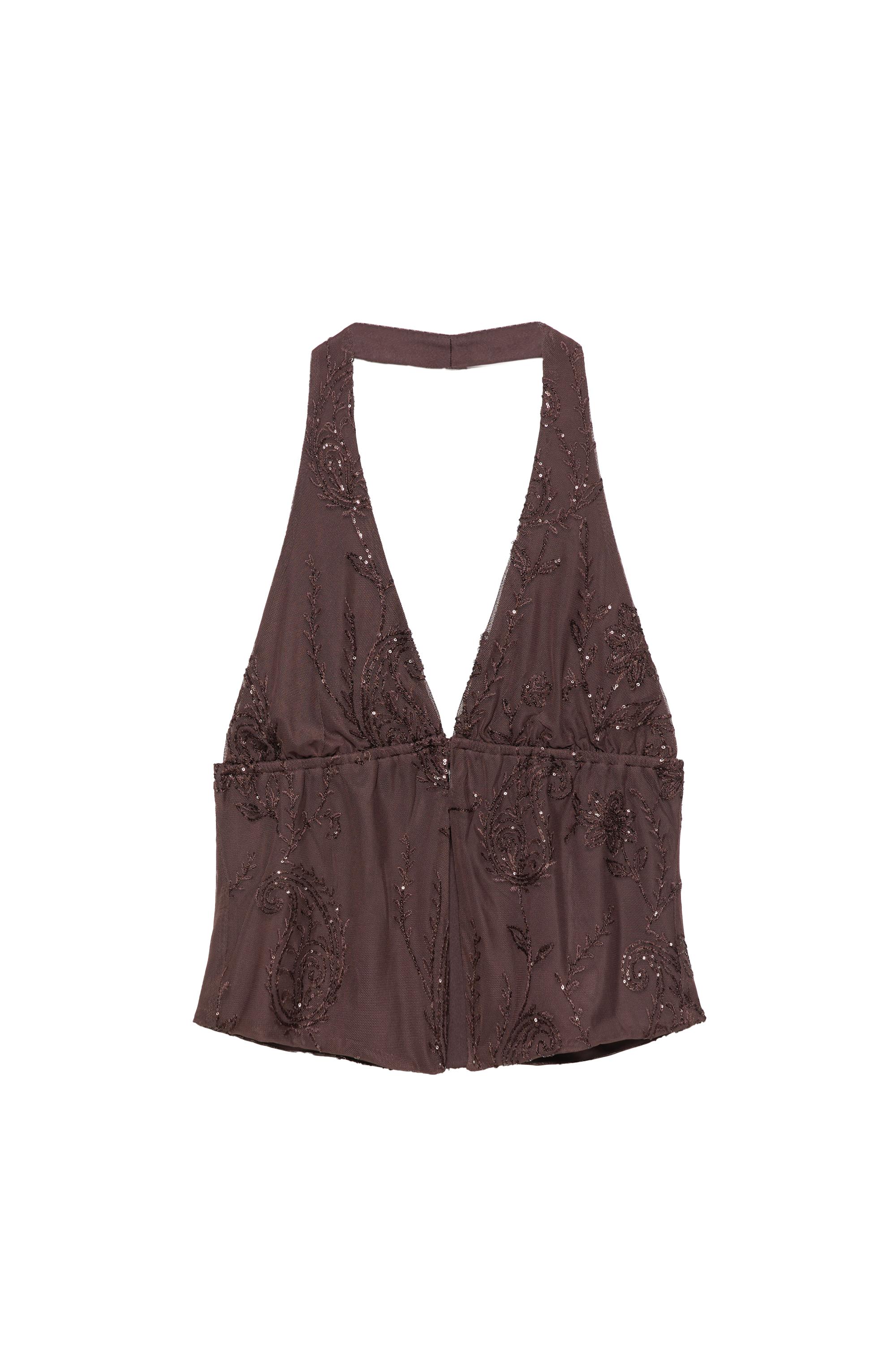 Sequin halter top