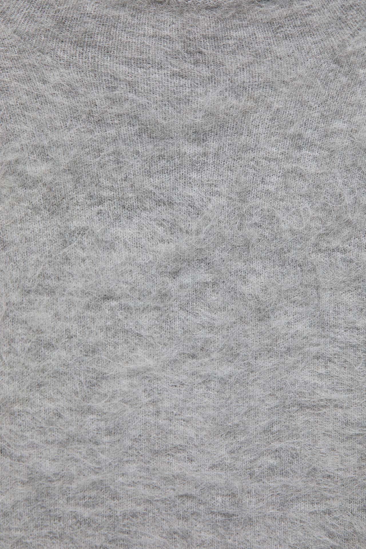 Short sleeve mock neck jumper — Grey marl