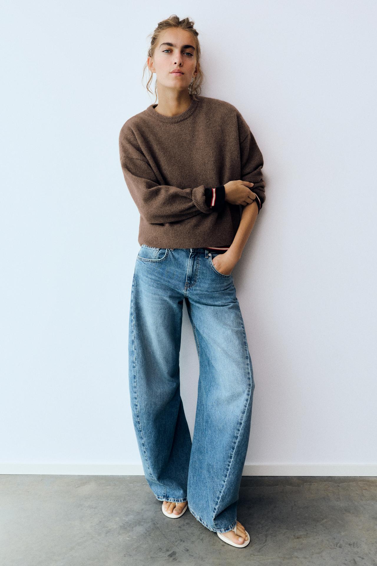 Soft-touch boxy jumper — Brown