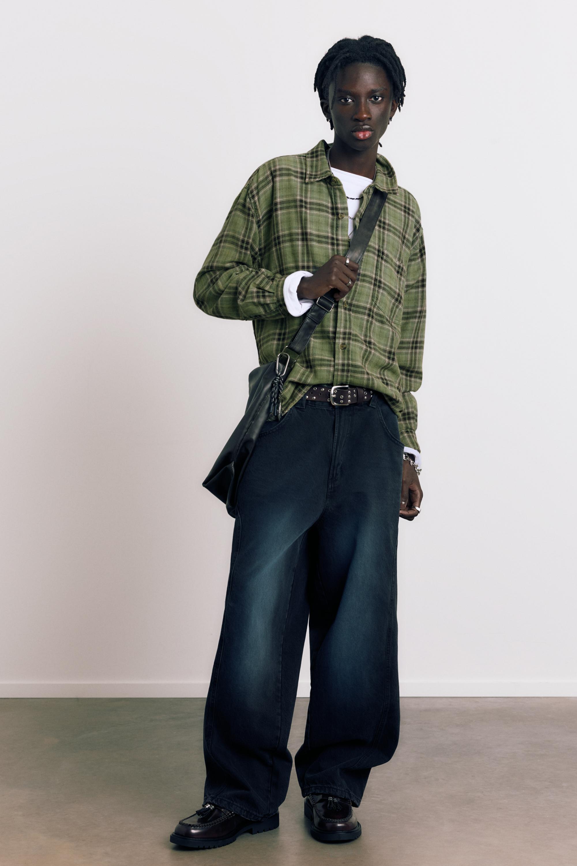 Uzun kollu kareli gömlek - Görsel 21