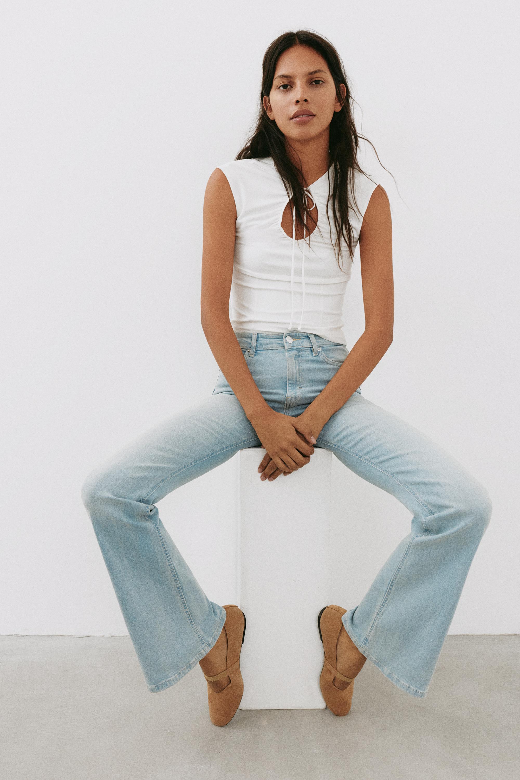 Skinny flared jeans — Sky blue