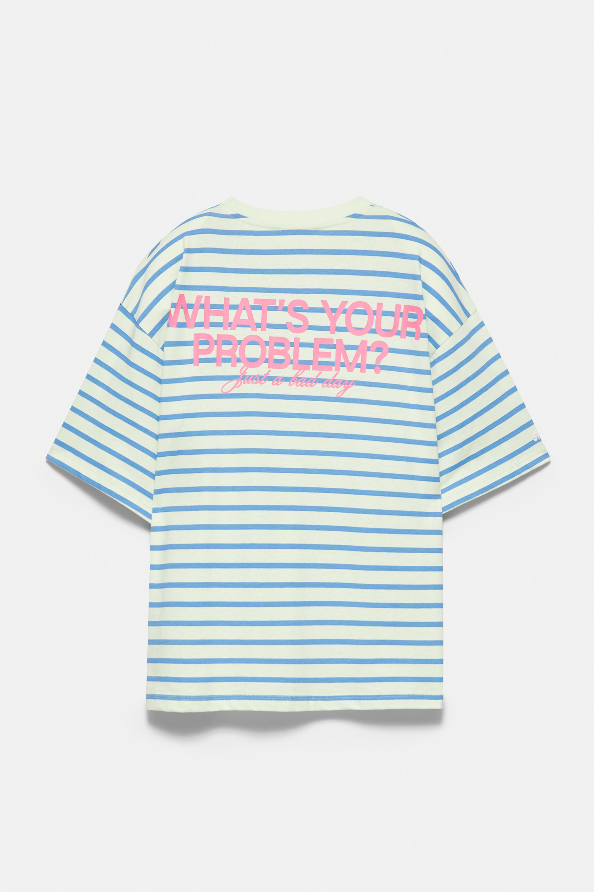 Oversize striped T-shirt — Blue/White
