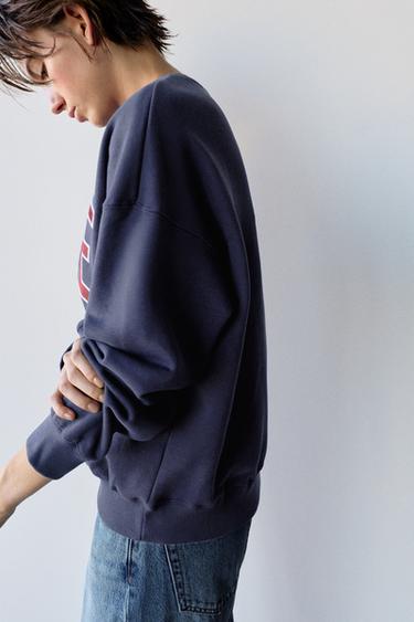 Graphic round neck sweatshirt — Navy 3