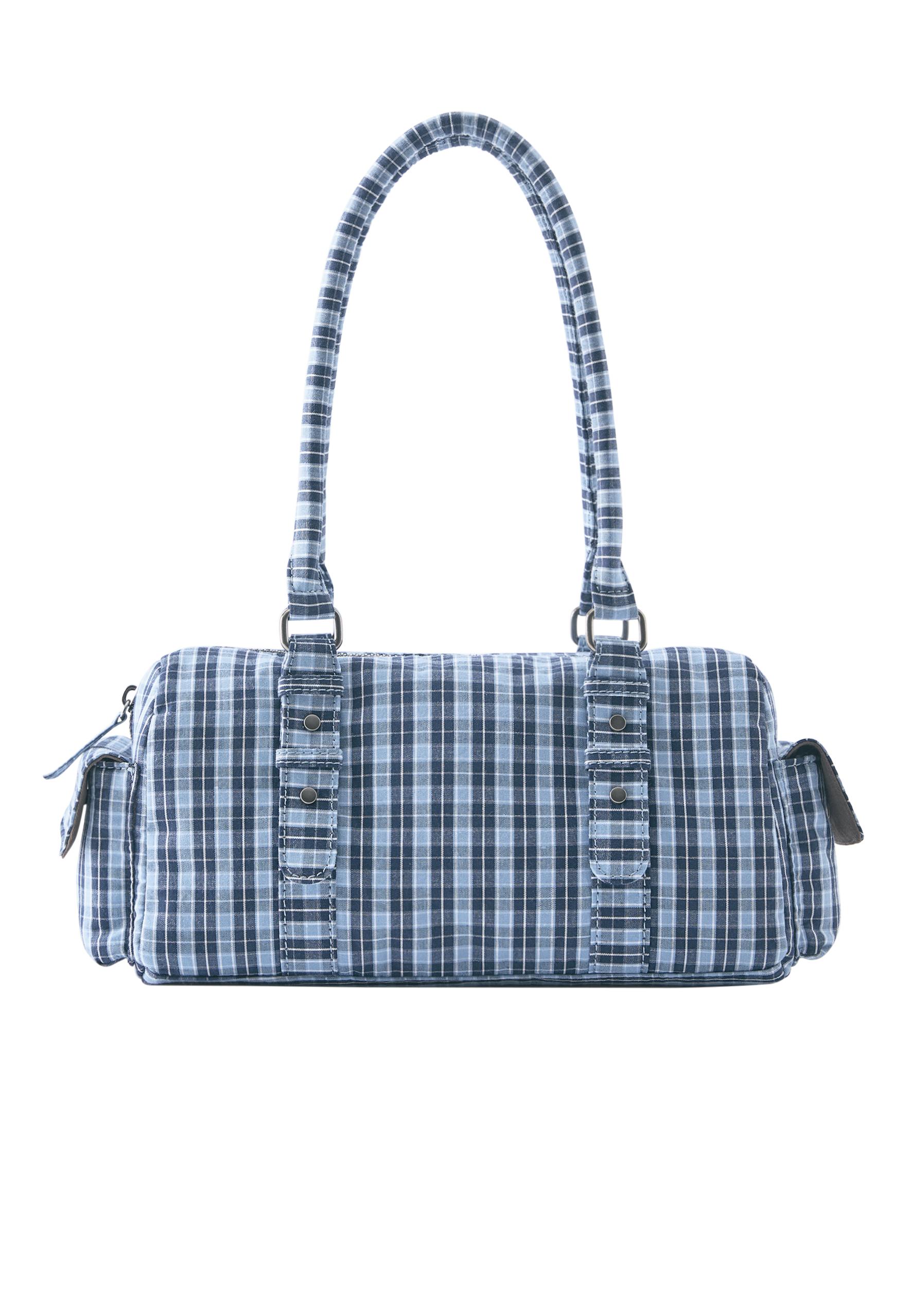 Check shoulder bag — Blue