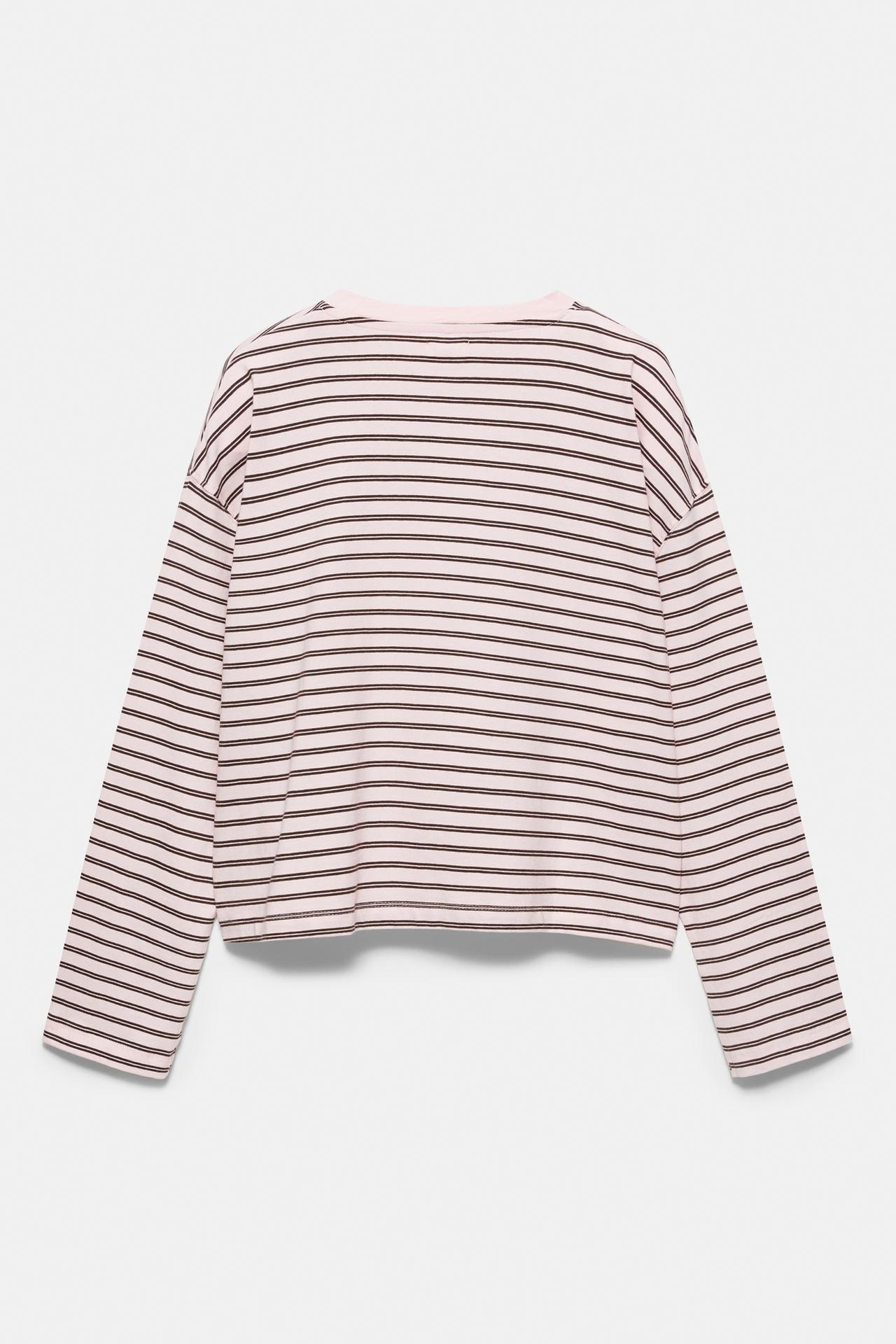 Boxy-fit long sleeve T-shirt — Striped