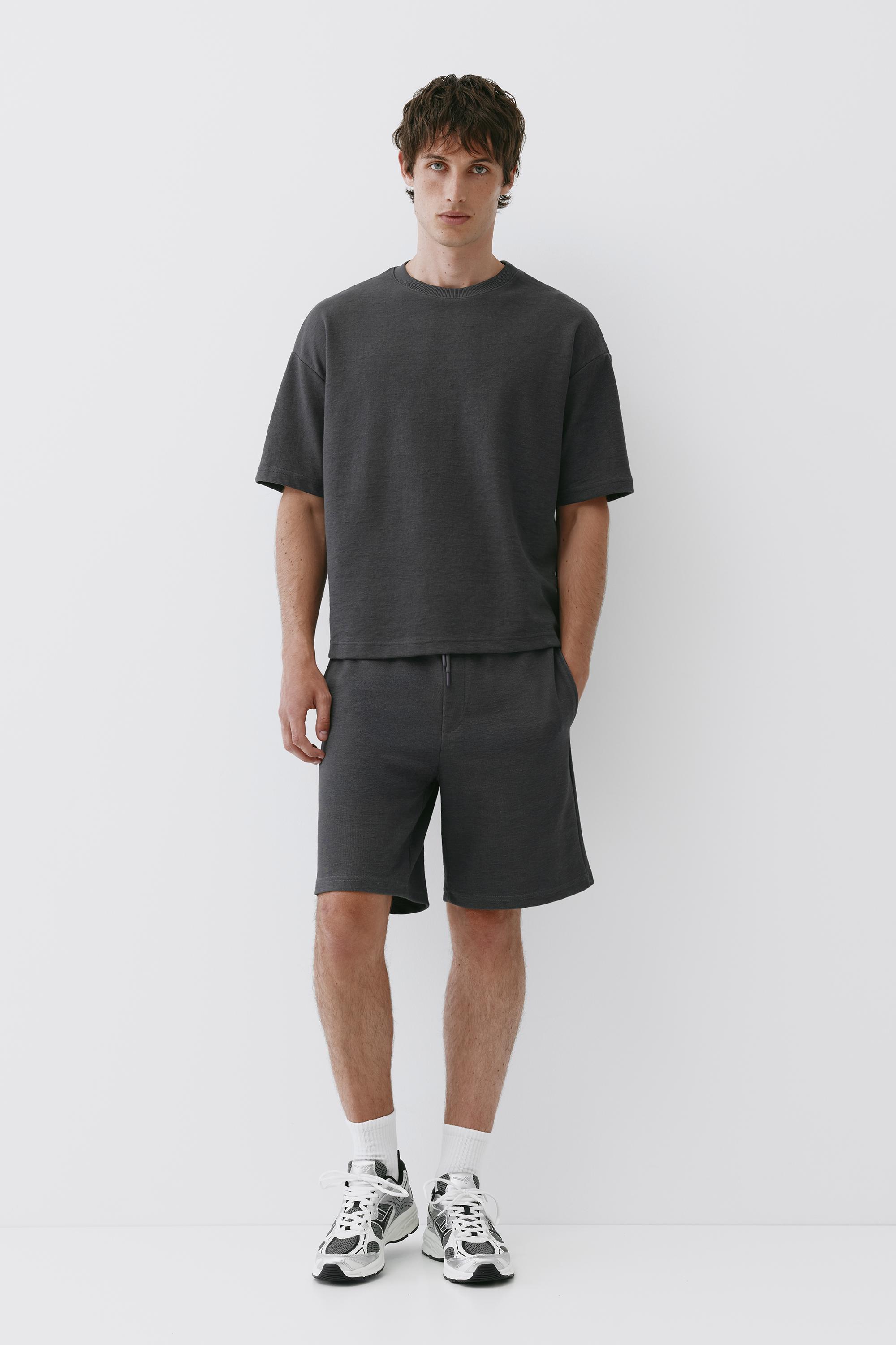 Textured relaxed fit T-shirt — Anthracite grey