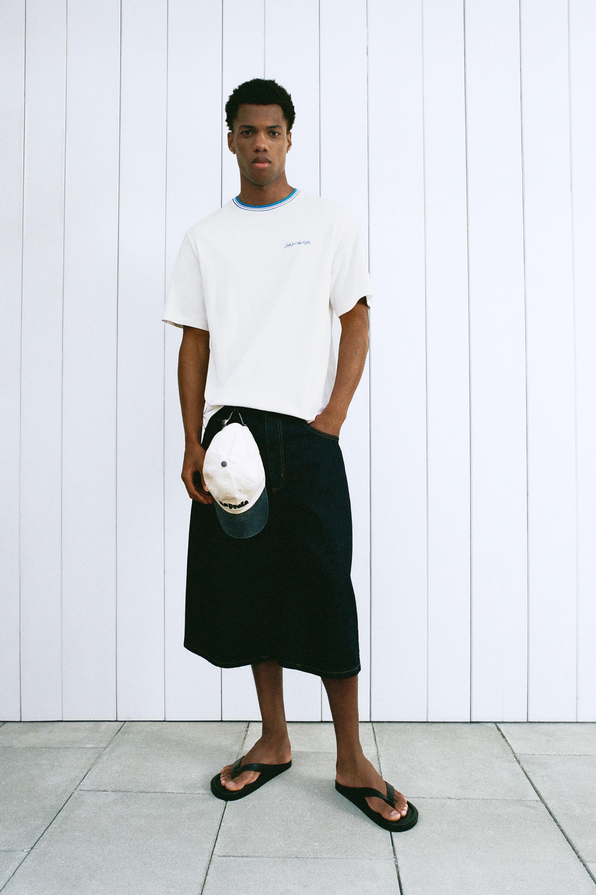 Embroidered slogan T-shirt — Off white