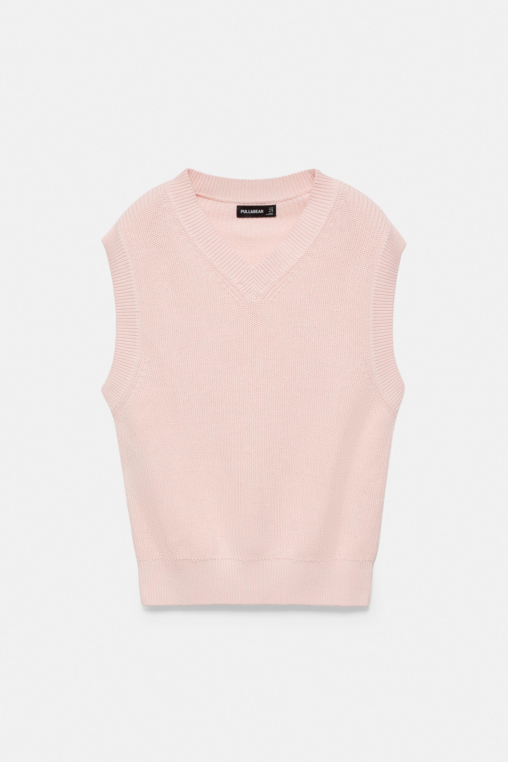 Knit vest — Pastel pink