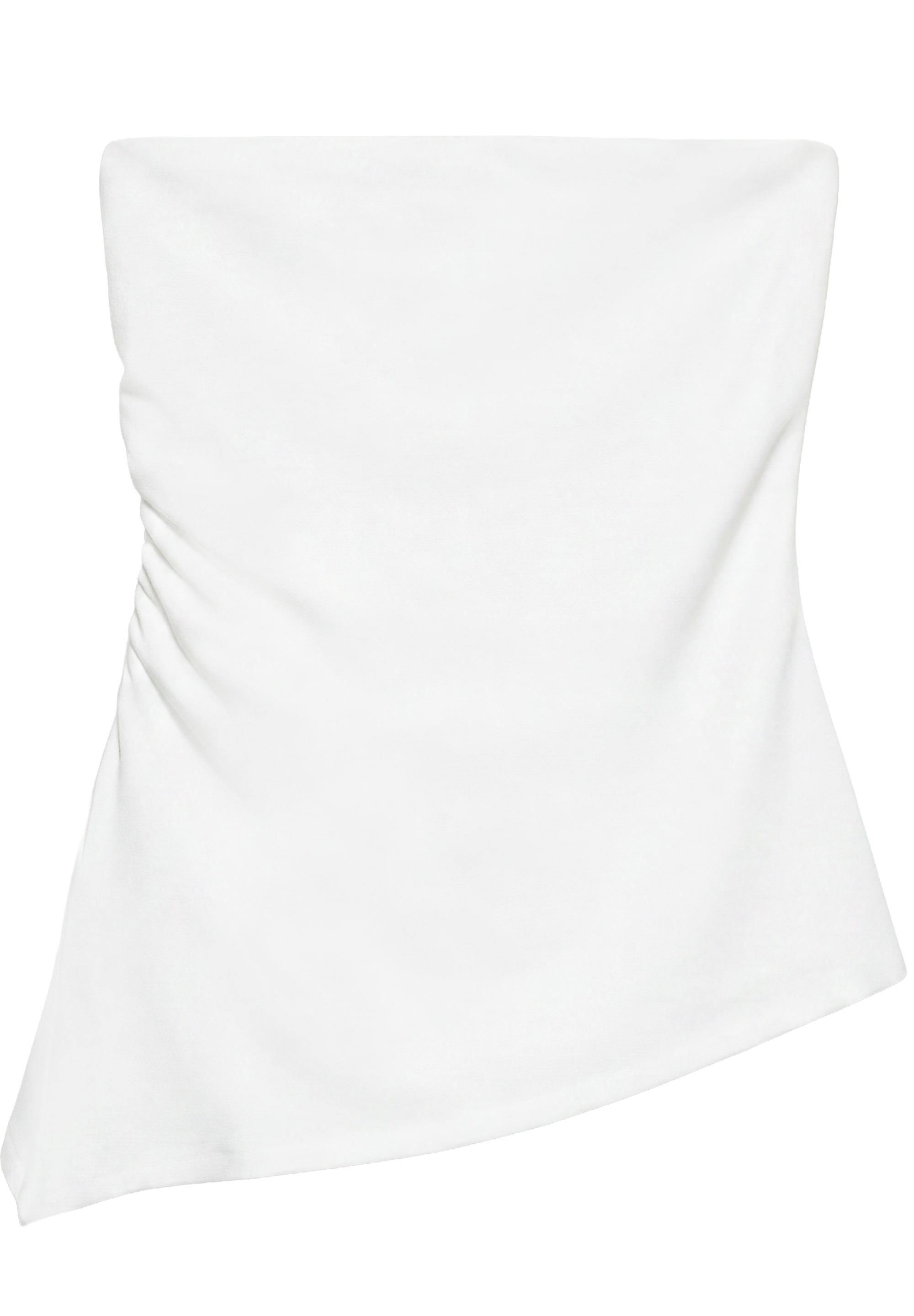Asymmetric bandeau top — White