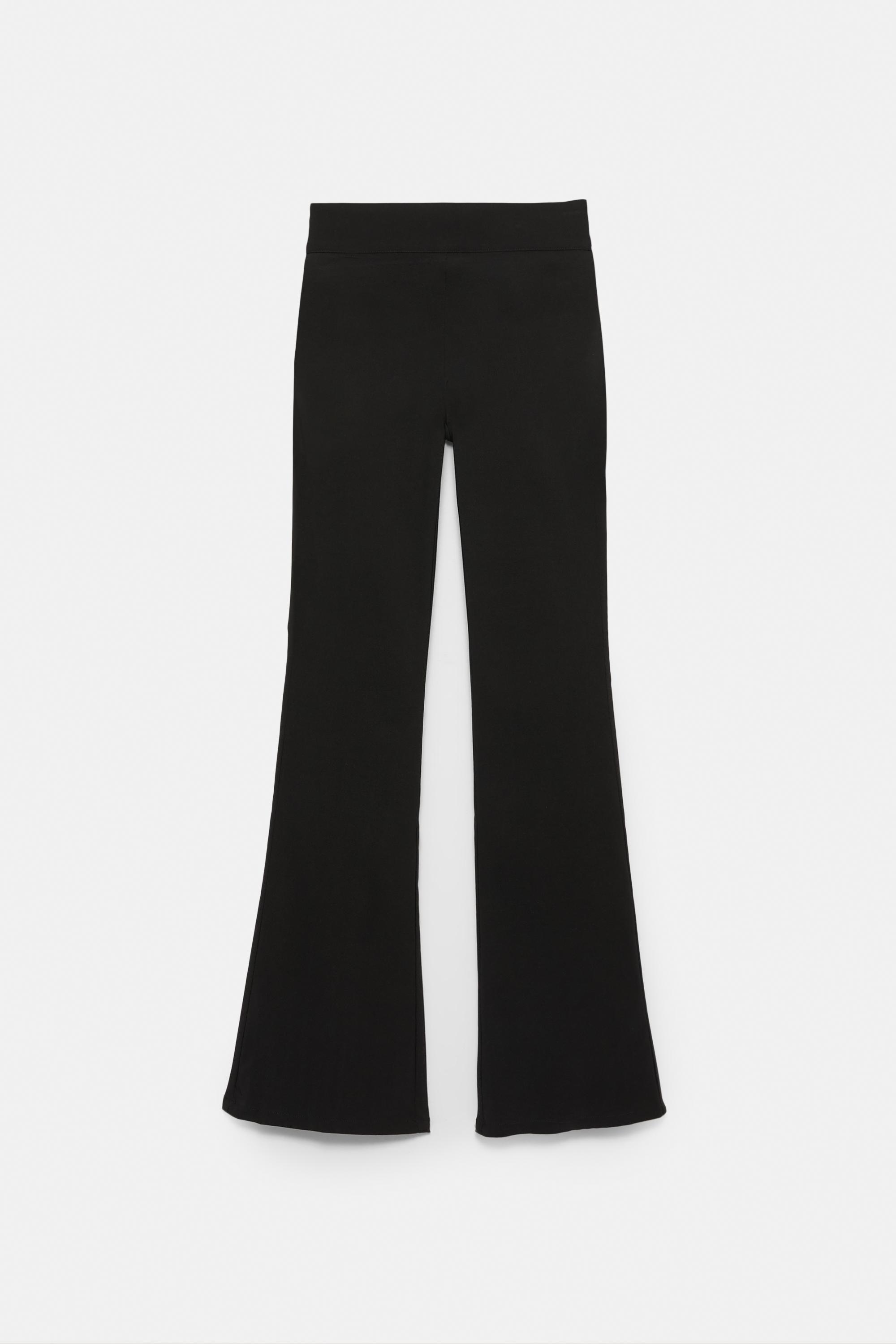 Mid-waist bootcut trousers — Black