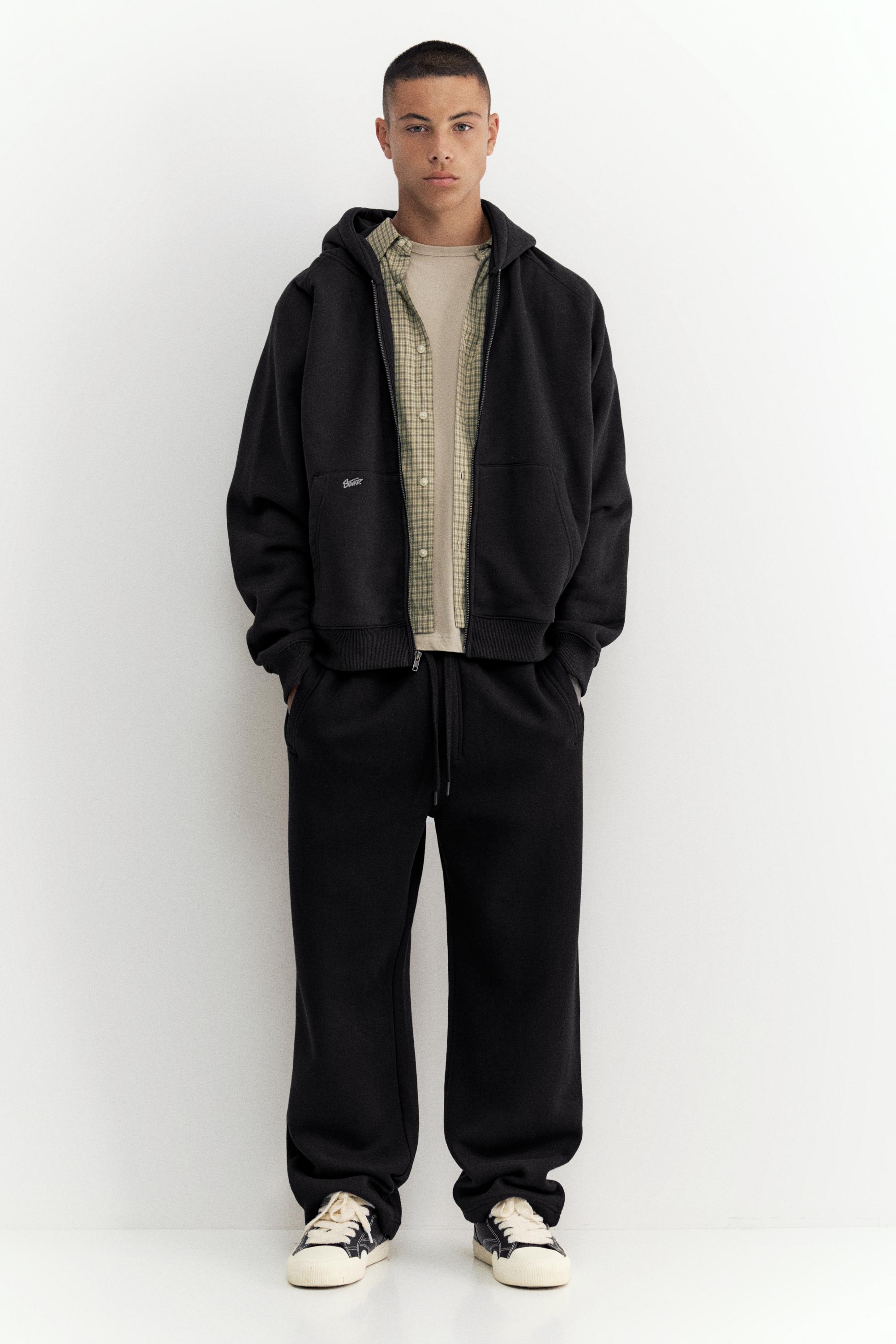 STWD zip-up hoodie — Black