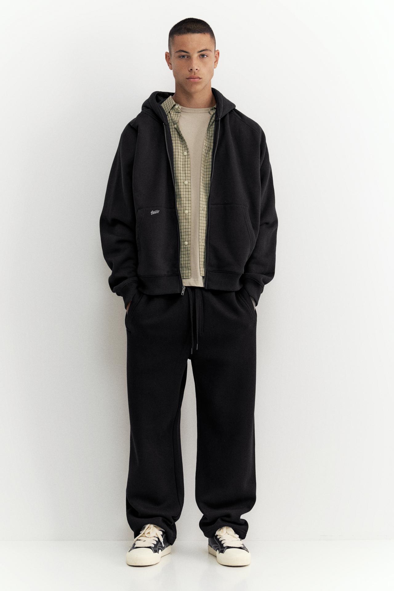 STWD zip-up hoodie — Black
