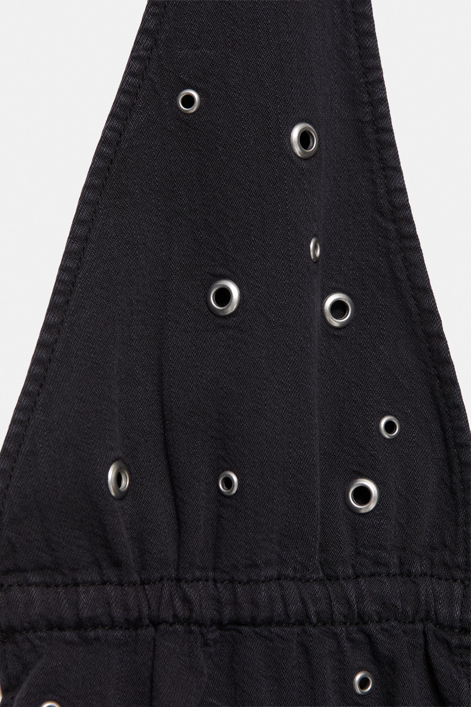 Eyelet halter top — Black