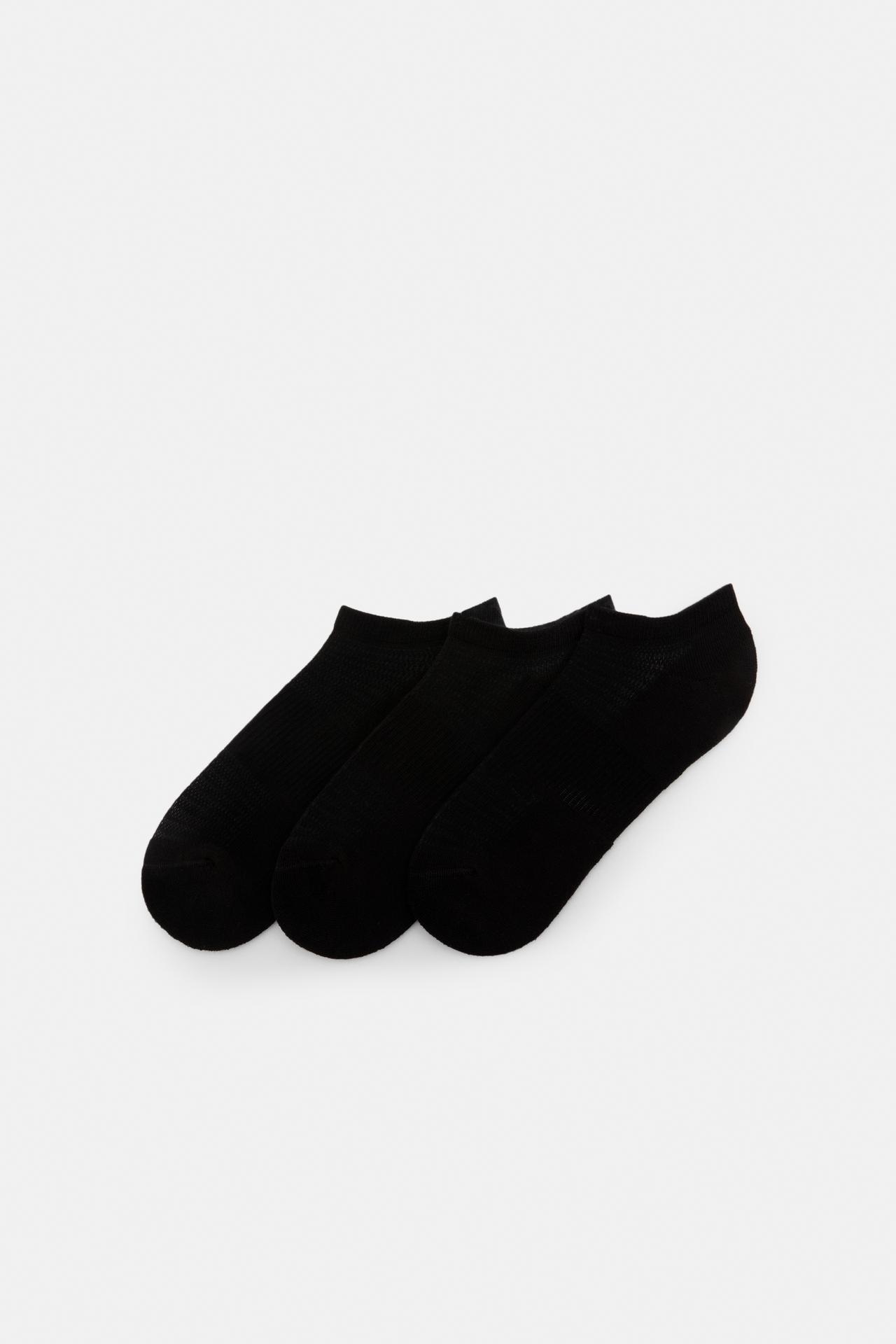 3-pack of short black socks — Black