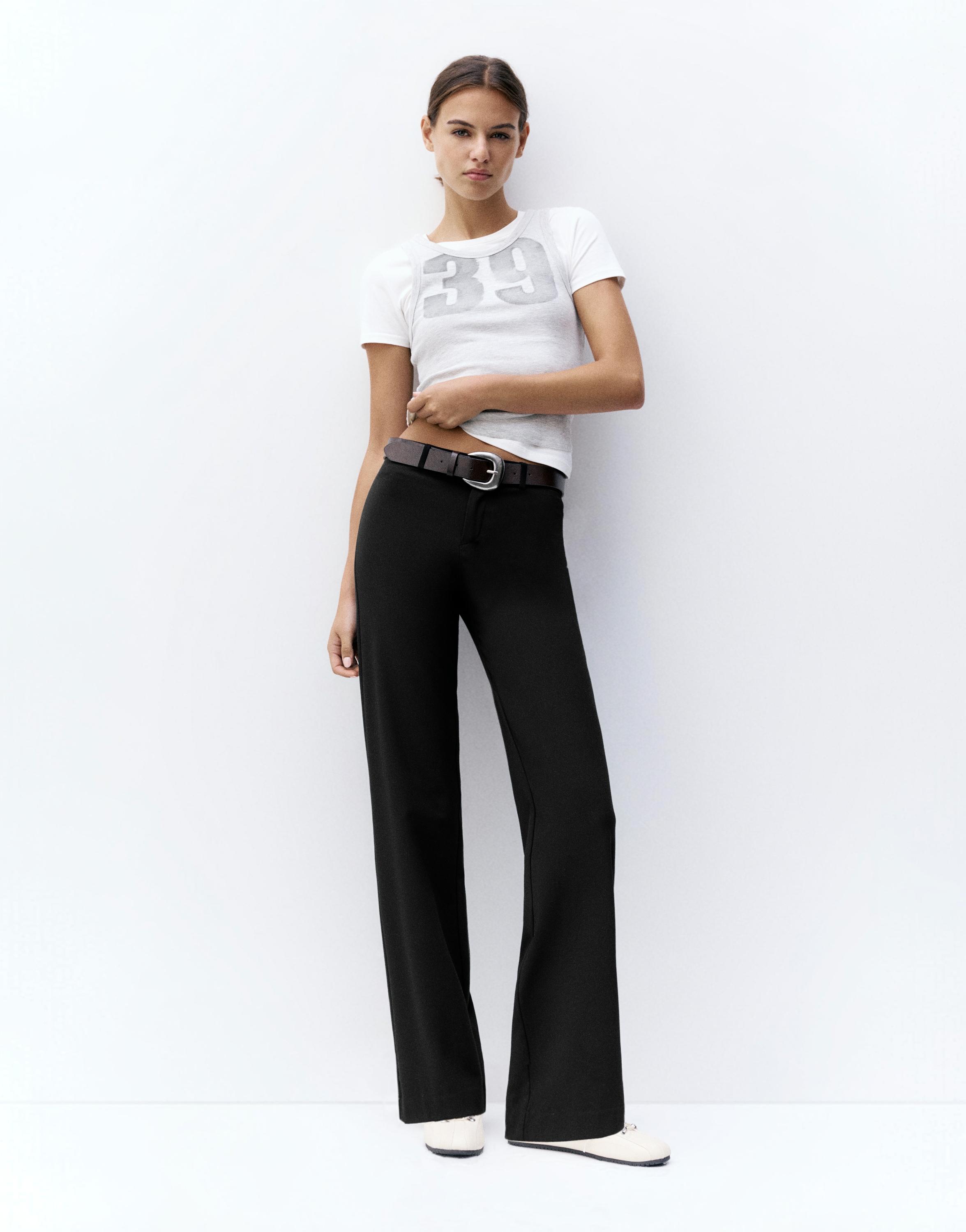 Straight-leg smart trousers — Black