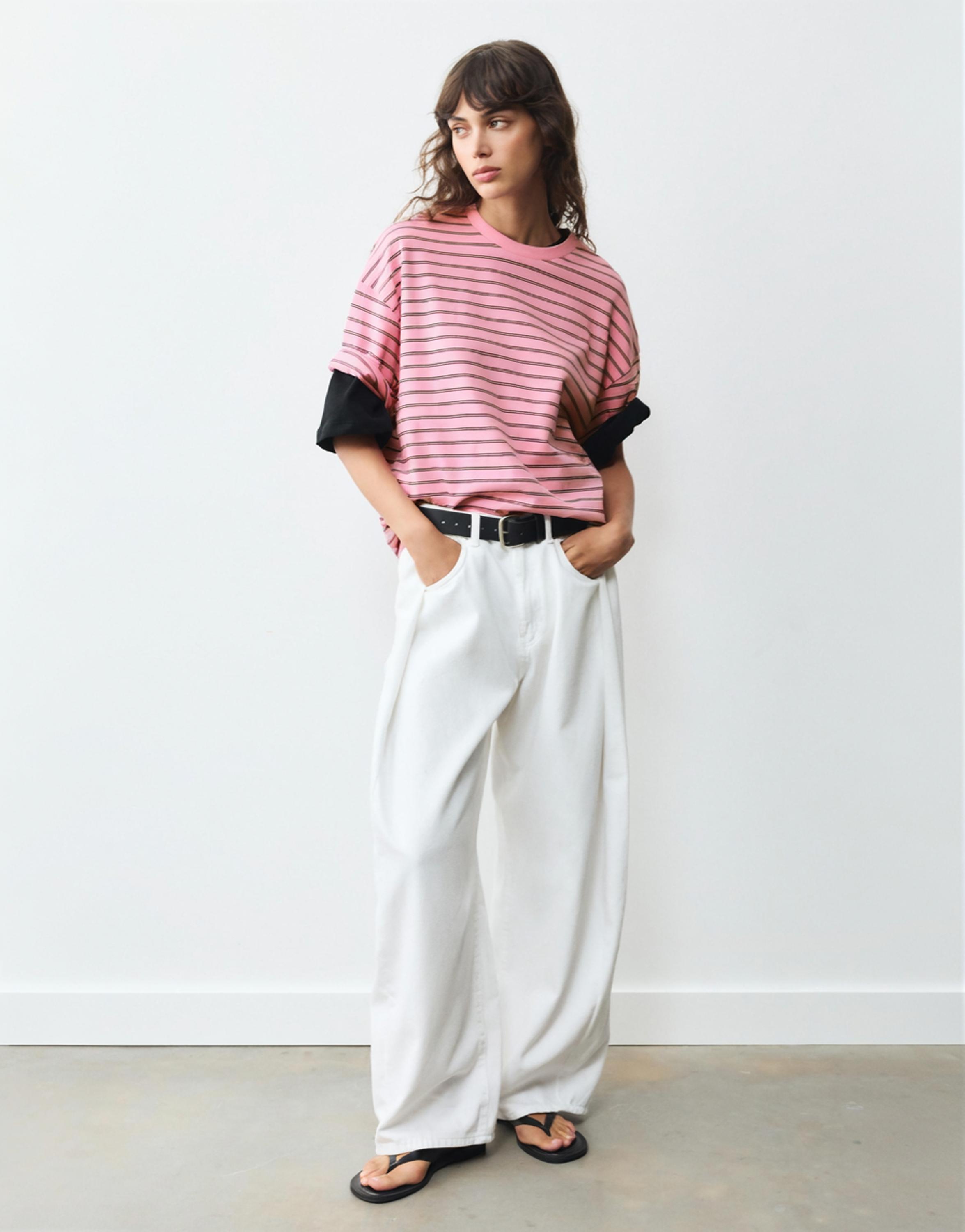 Oversize short sleeve T-shirt — Pink